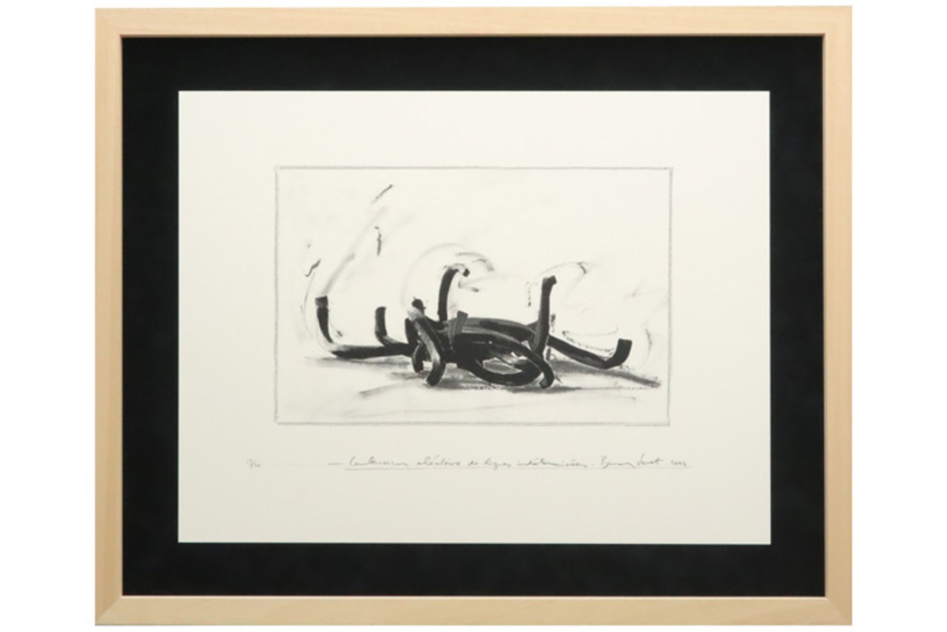 Bernar Venet "Combinaison aléatoire de lignes indéterminées" lithograph - signed and dated 2004 || - Image 3 of 3