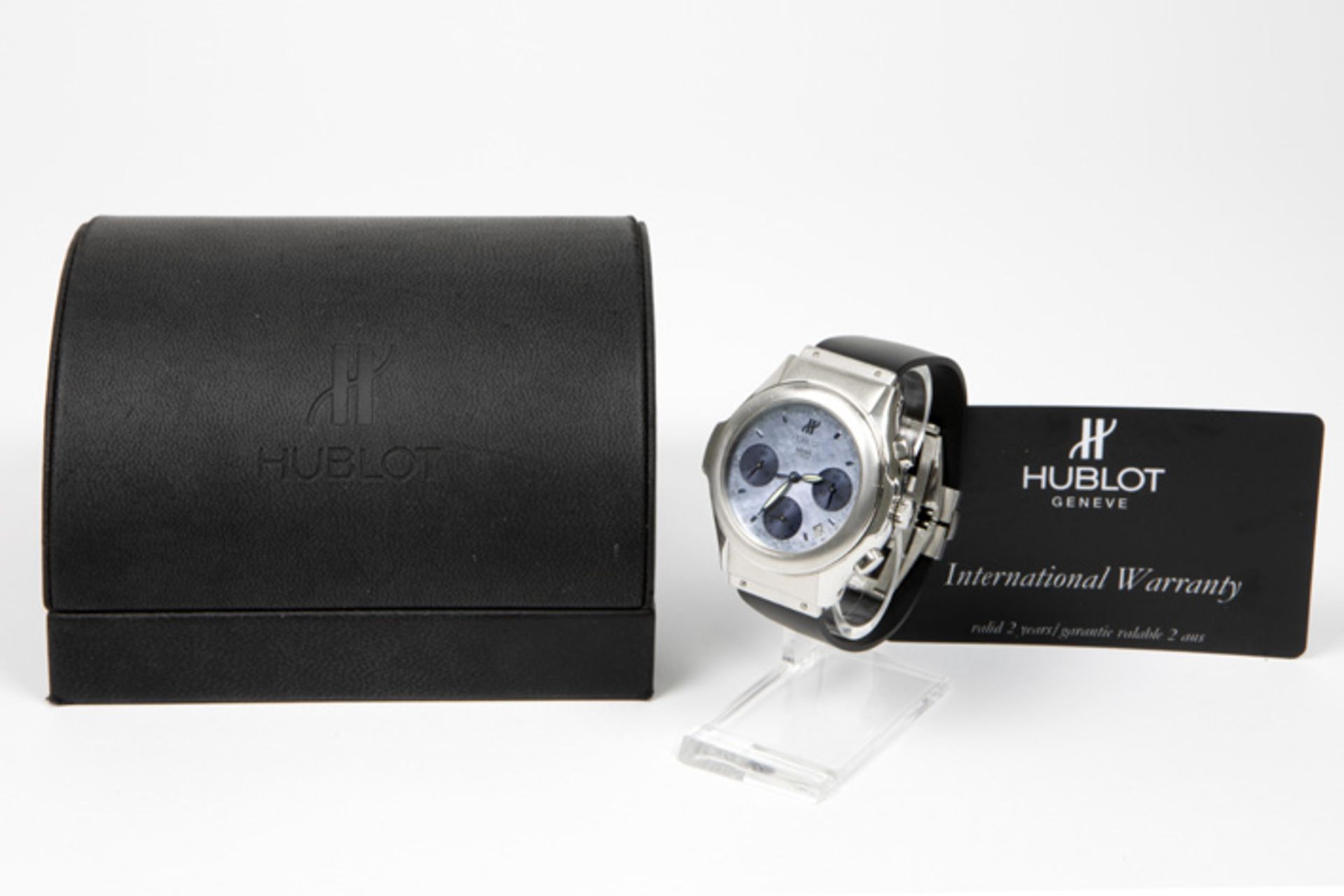 completely original automatic chrono Hublot "MDM" wristwatch in steel with its box and papers - - Image 2 of 2