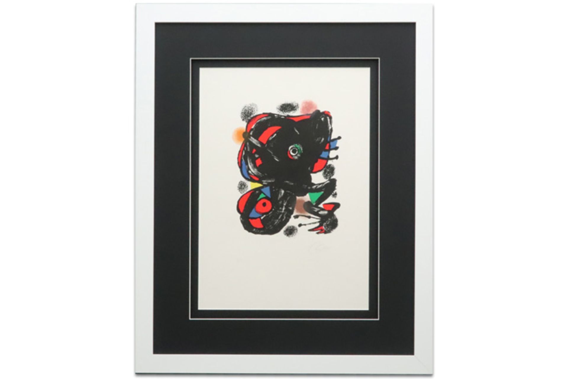 Joan Miro hand signed lithograph printed in colors with a colourful composition || MIRO JOAN (1893 - - Image 3 of 3