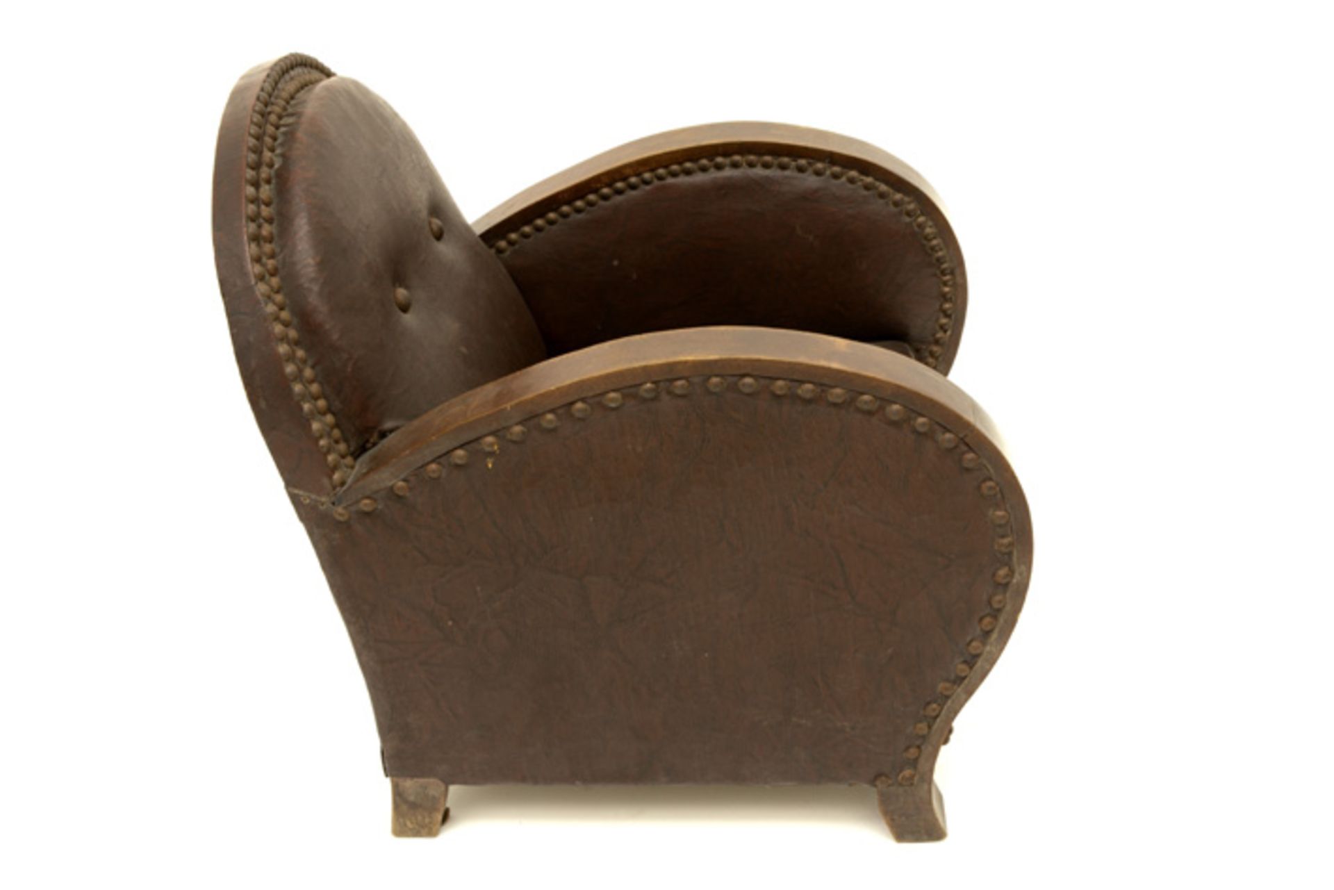 Art Deco child's armchair with frame in mahogany || Art Deco-kinderzeteltje met frame in acajou - ca - Image 2 of 2