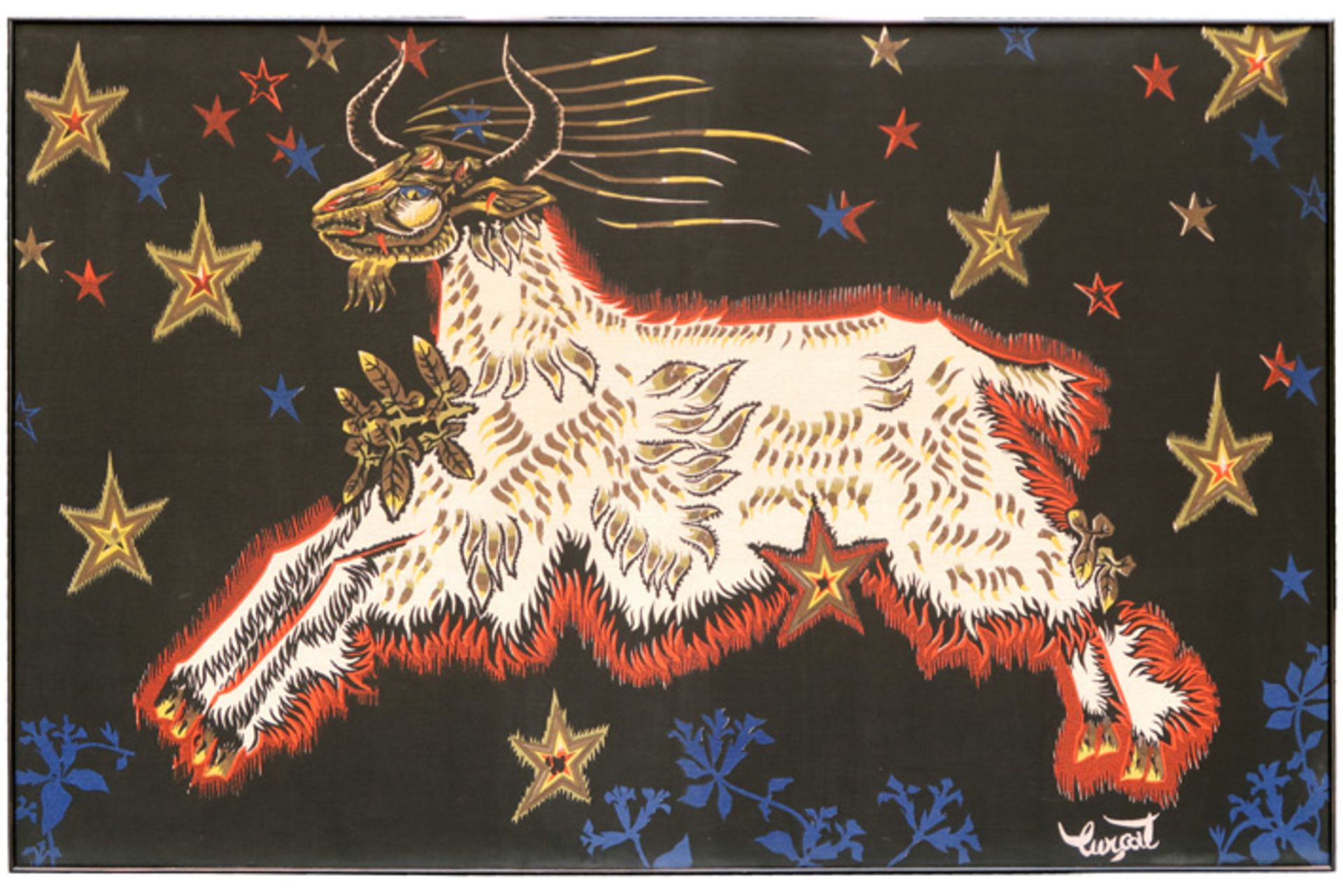 Jean Lurçat signed "The goat with the stars" tapestry || LURÇAT JEAN (1892 - 1966) wandtapijt - Image 3 of 5
