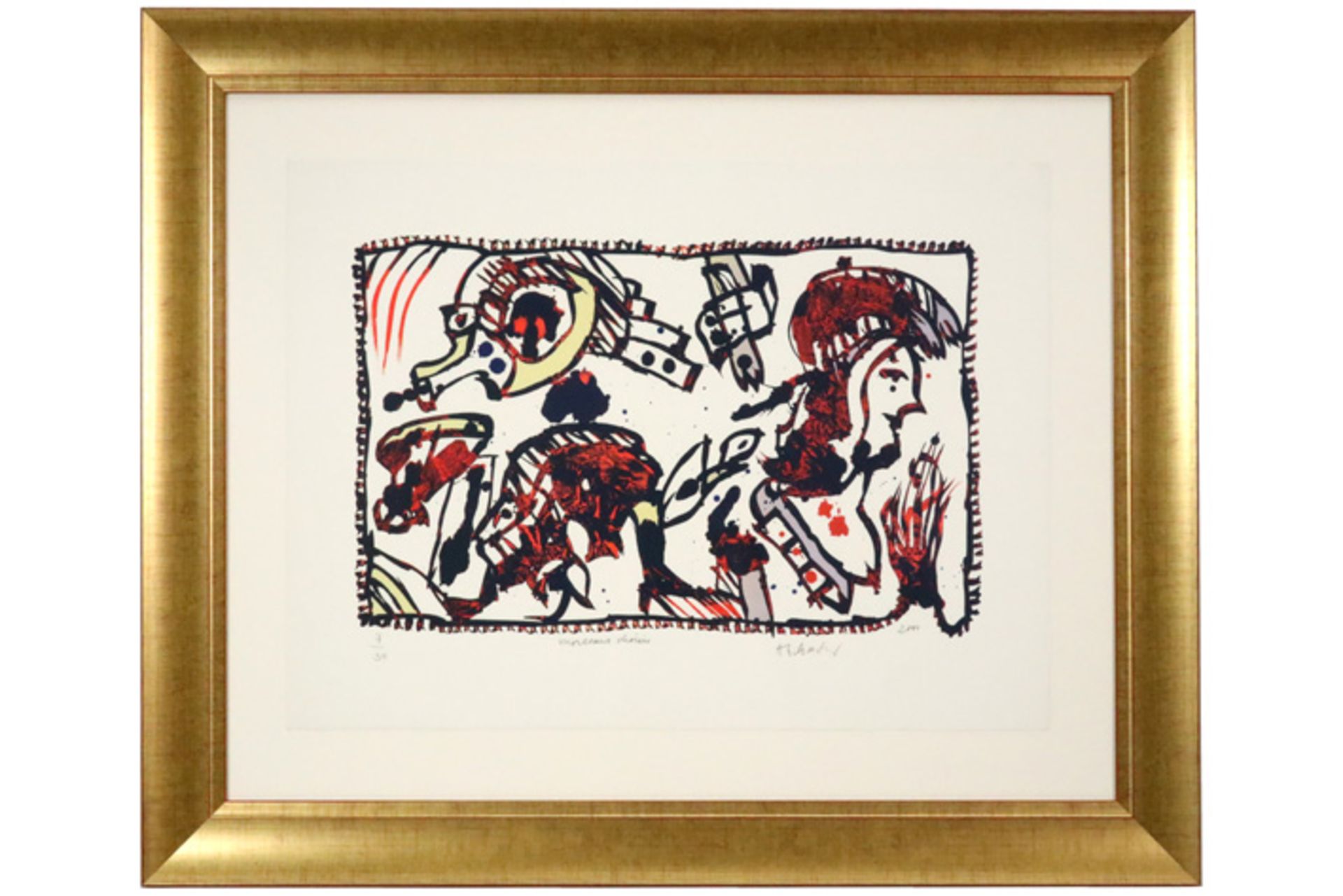 Alechinsky "Morceaux Choisis" lithograph printed in colors - signed and dated 2001 || ALECHINSKY - Image 3 of 3