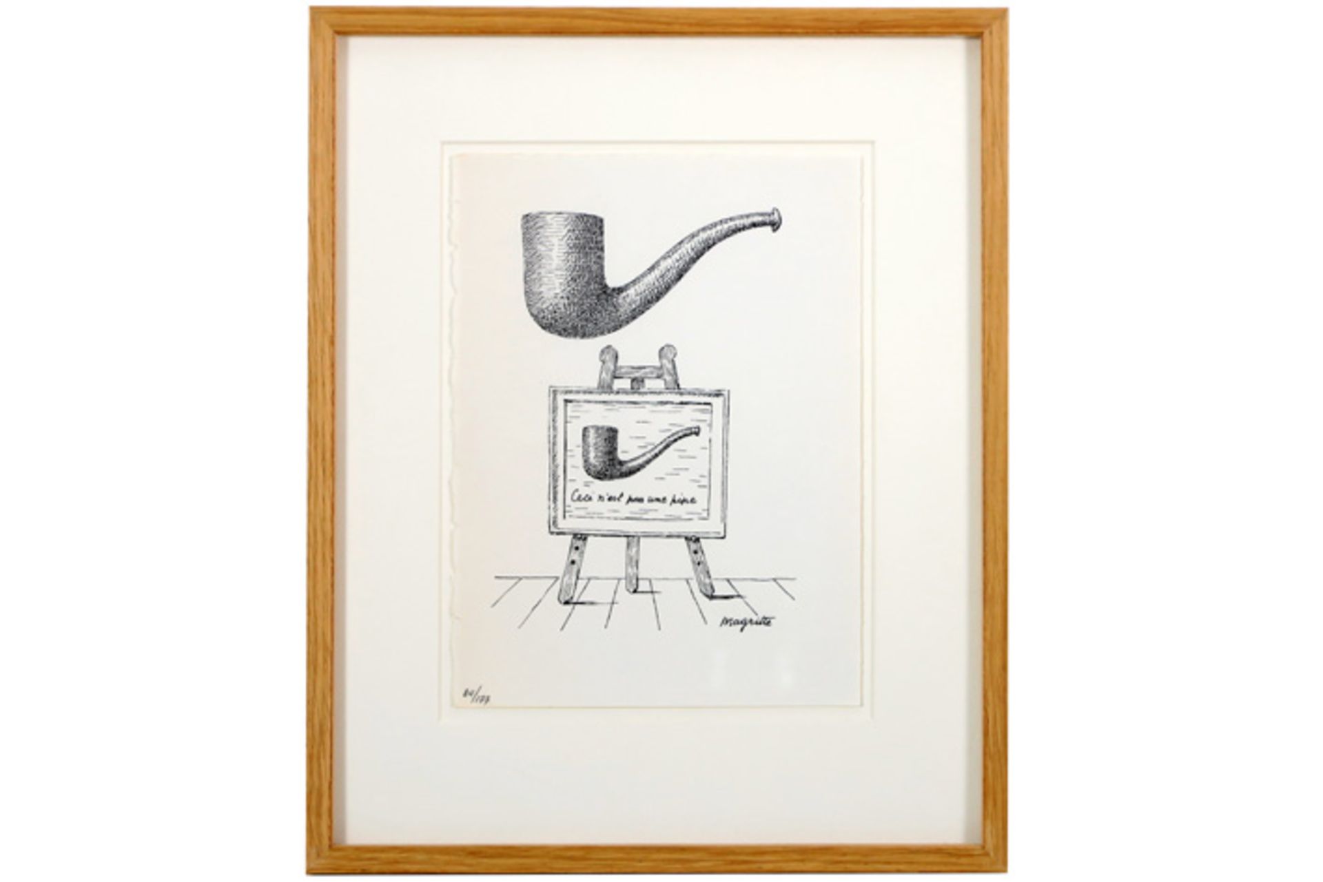 René Magritte "Ceci n'est pas une pipe" lithogaph - signed in the print || MAGRITTE RENÉ (1898 - - Image 3 of 3