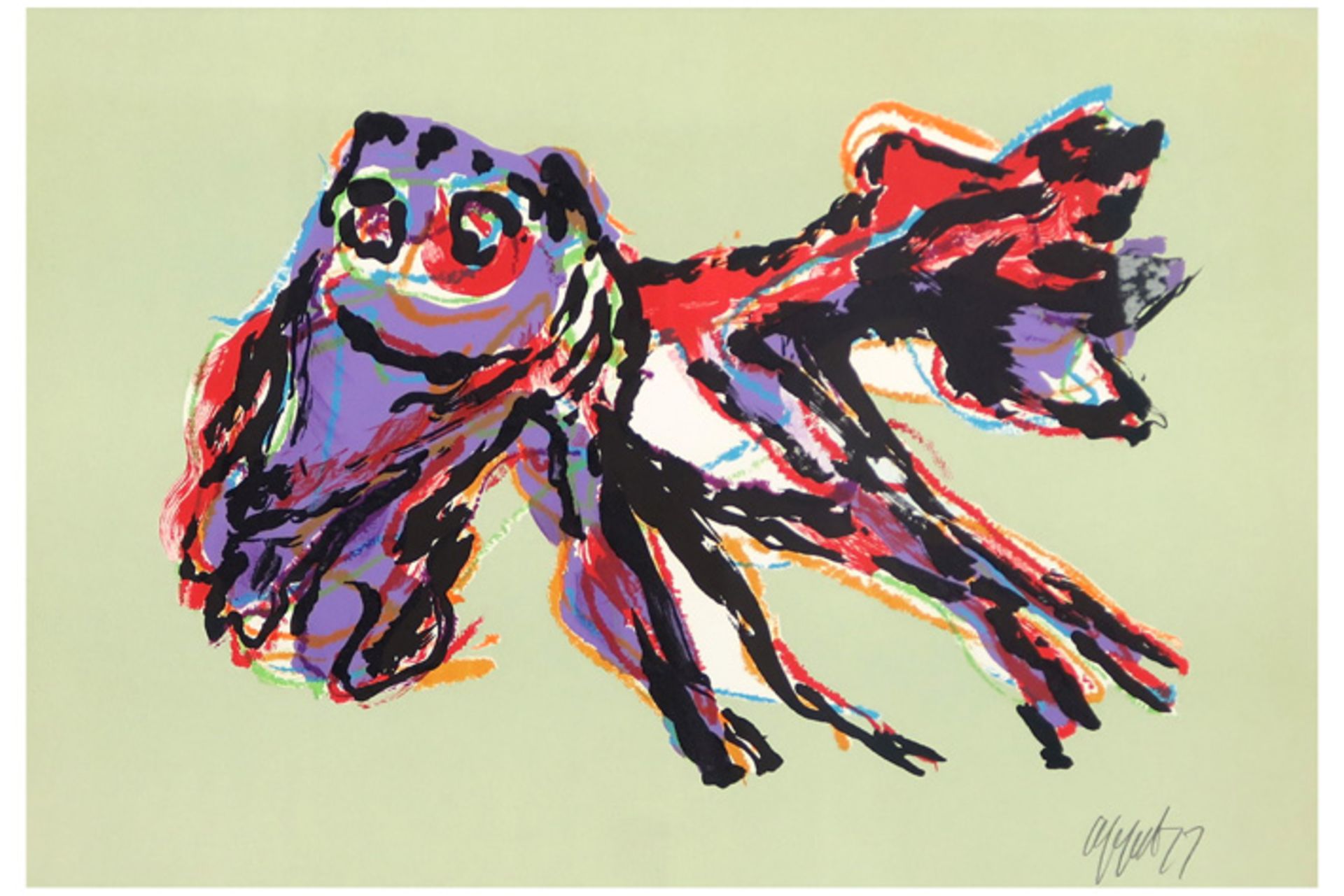 Karel Appel lithograph printed in colors - signed and dated (19)77 || APPEL KAREL (1921 - 2006)