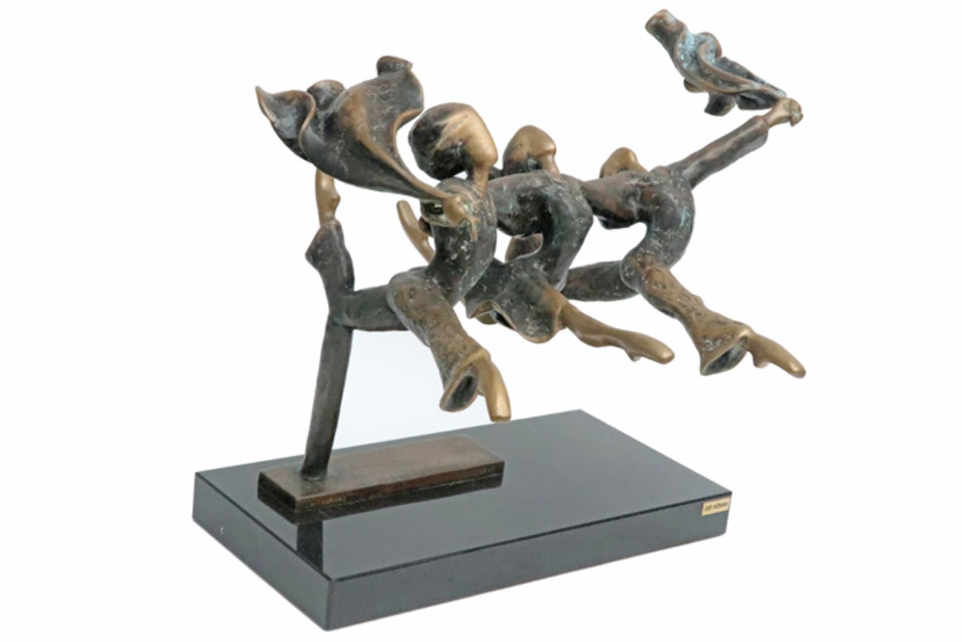 20th Cent. Avi Kenan sculpture in bronze titled "Flying Dancers" - signed and dated 1980 || AVI - Image 4 of 7