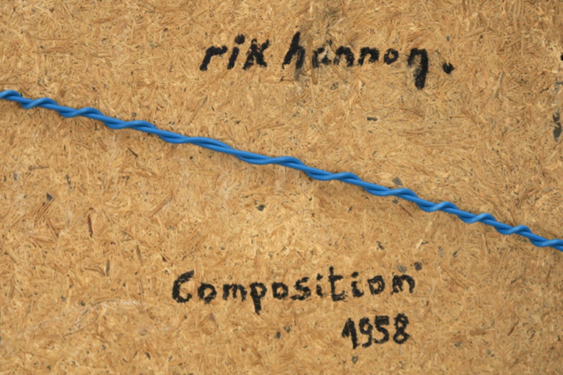 20th Cent. Belgian oil on canvas - signed Rik Hannon and dated 1958 on the back || HANNON RIK ( - Image 4 of 4