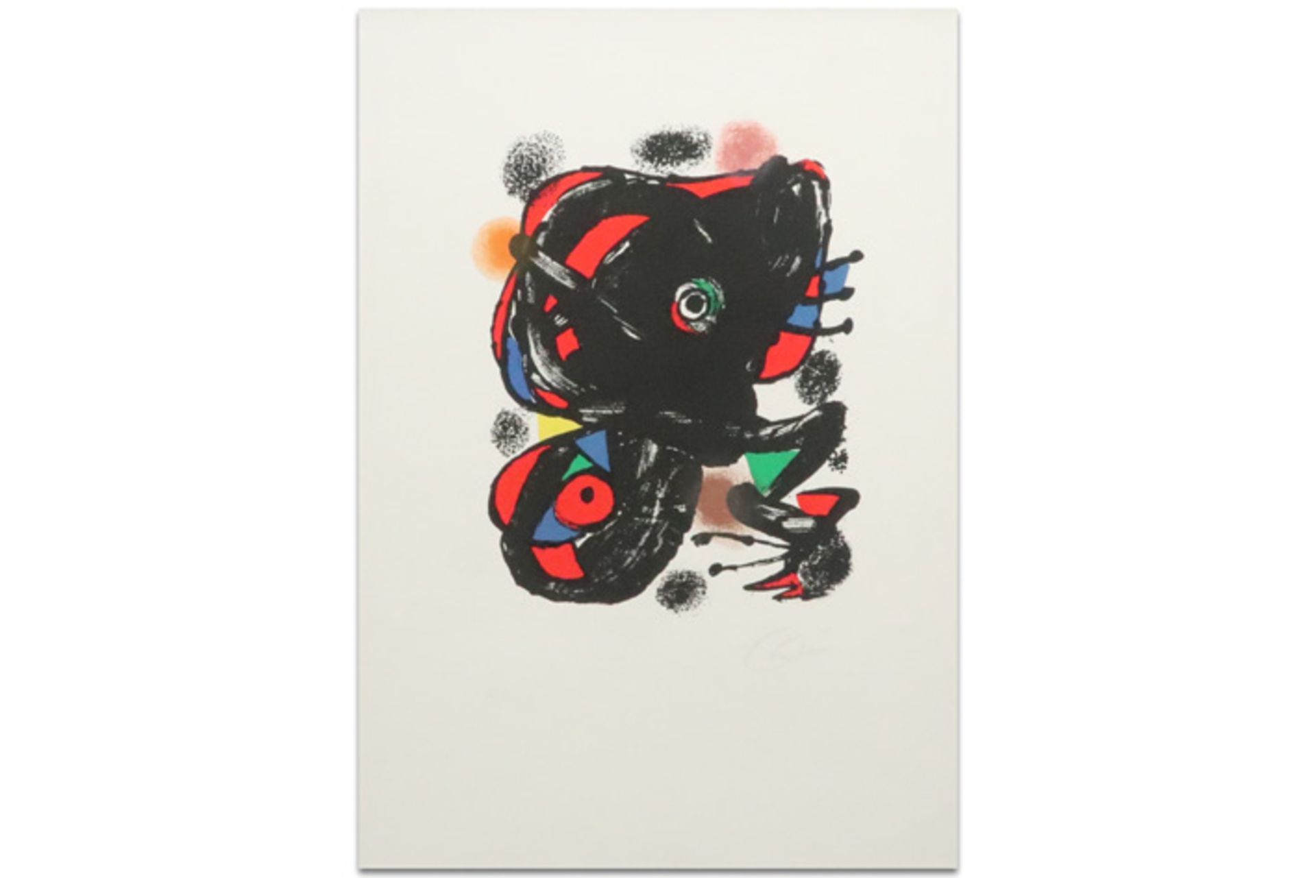 Joan Miro hand signed lithograph printed in colors with a colourful composition || MIRO JOAN (1893 -