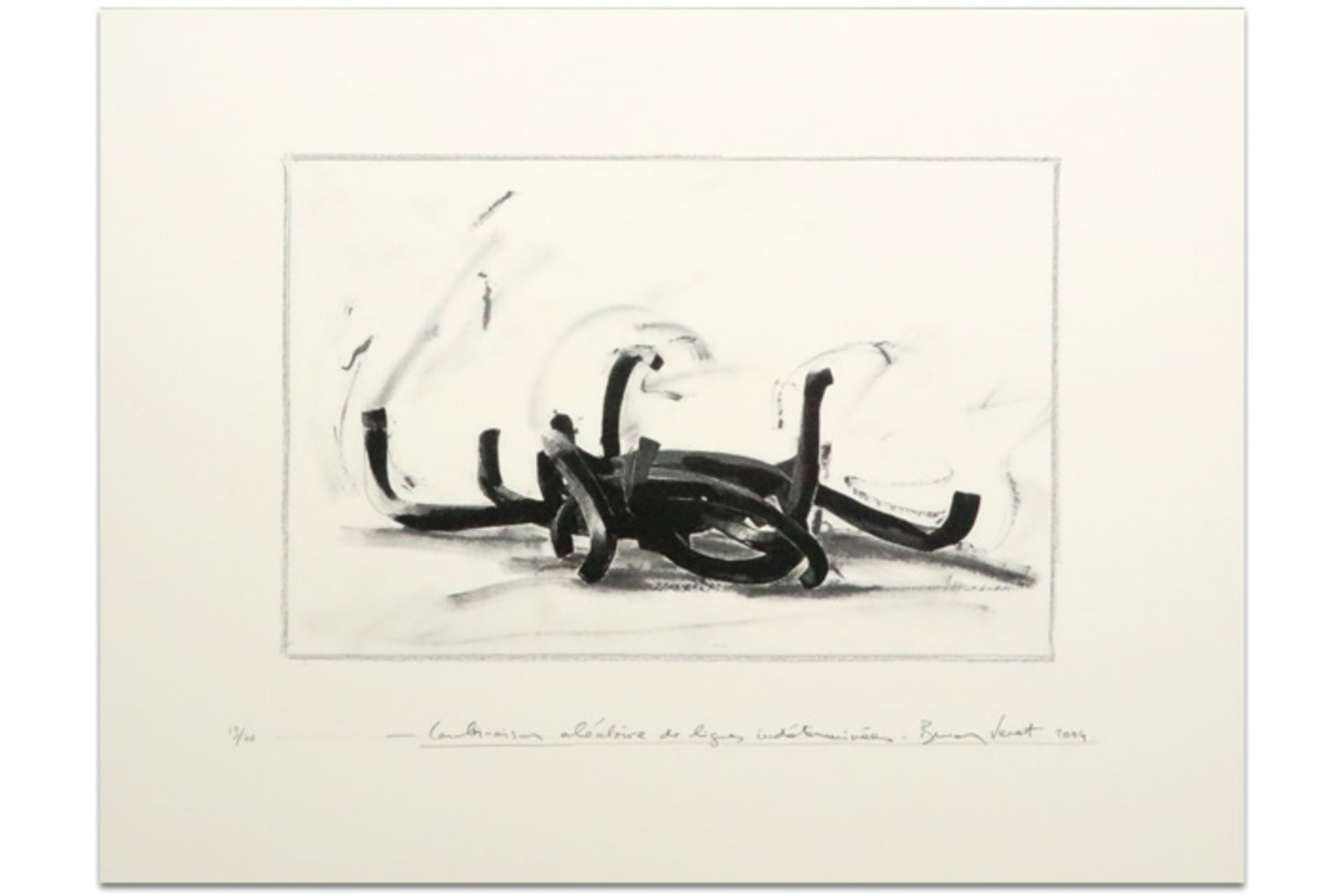 Bernar Venet "Combinaison aléatoire de lignes indéterminées" lithograph - signed and dated 2004 ||