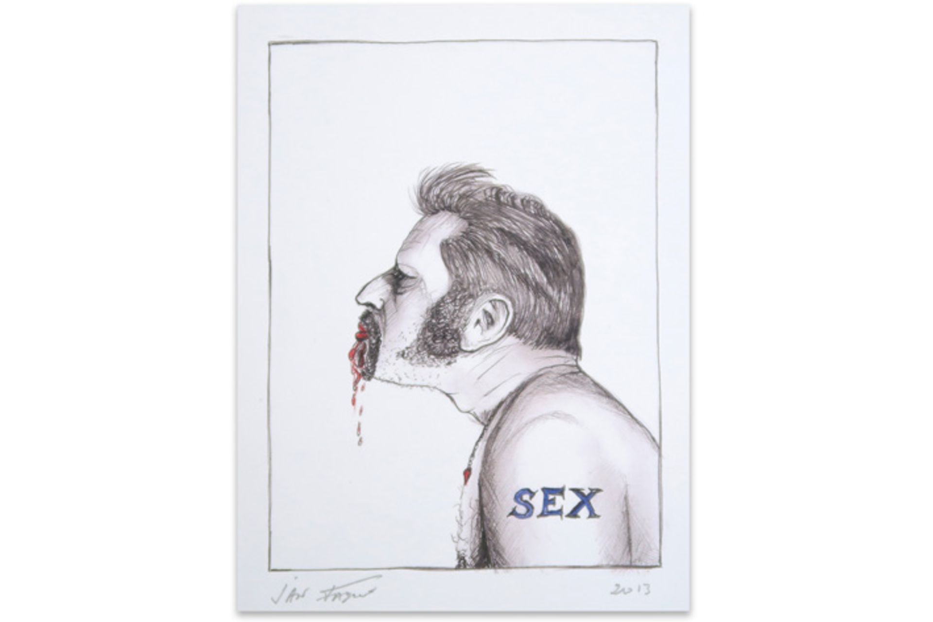 Jan Fabre signed "Sex" print dated 2013 || FABRE JAN (° 1958) print n° 5/75 getiteld "Sex" - 17 x