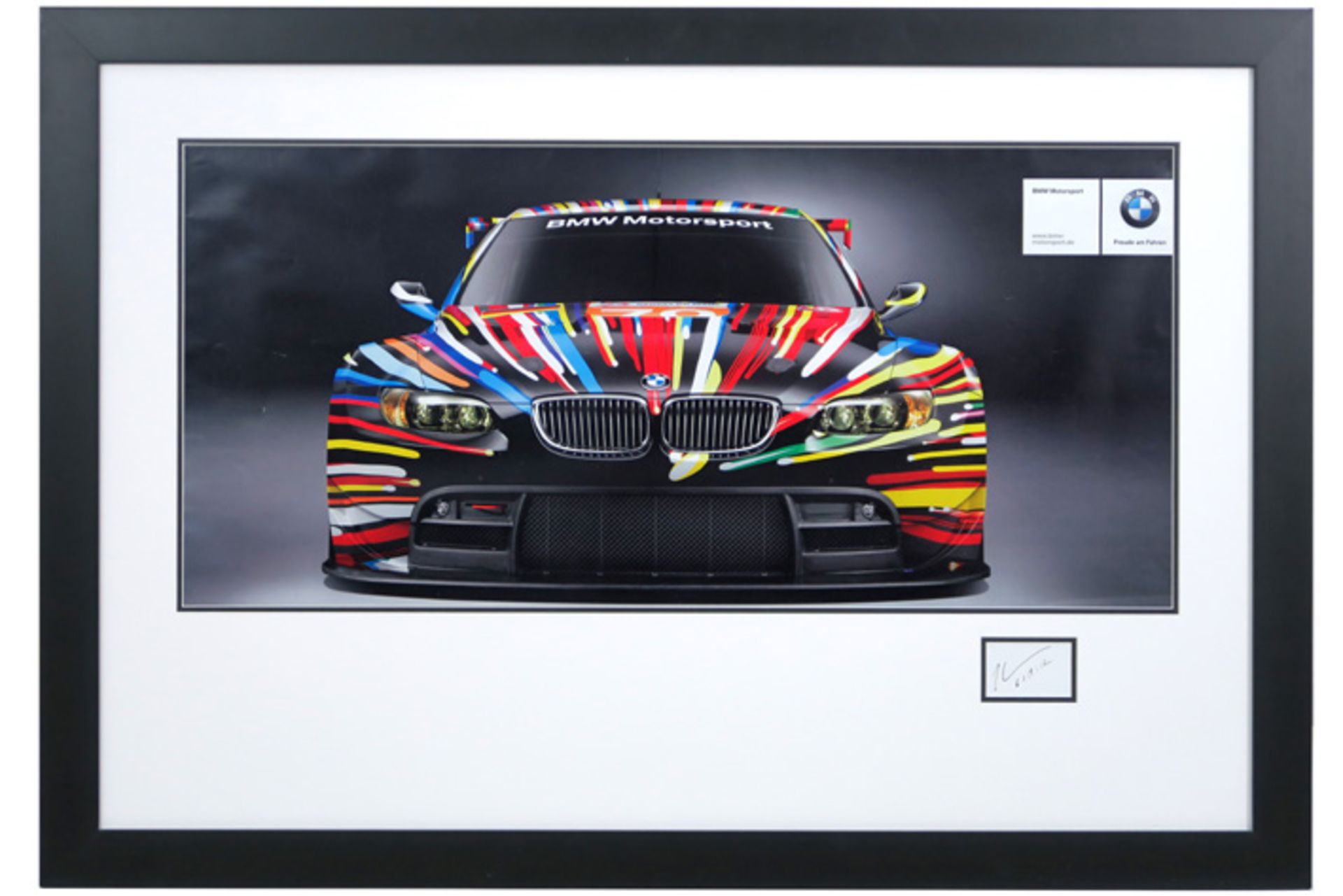 Jeff Koons handsigned and 6/19/(20)12 dated "BMW Art Car / BMW M3 GT2" offset print , one of the - Image 3 of 3
