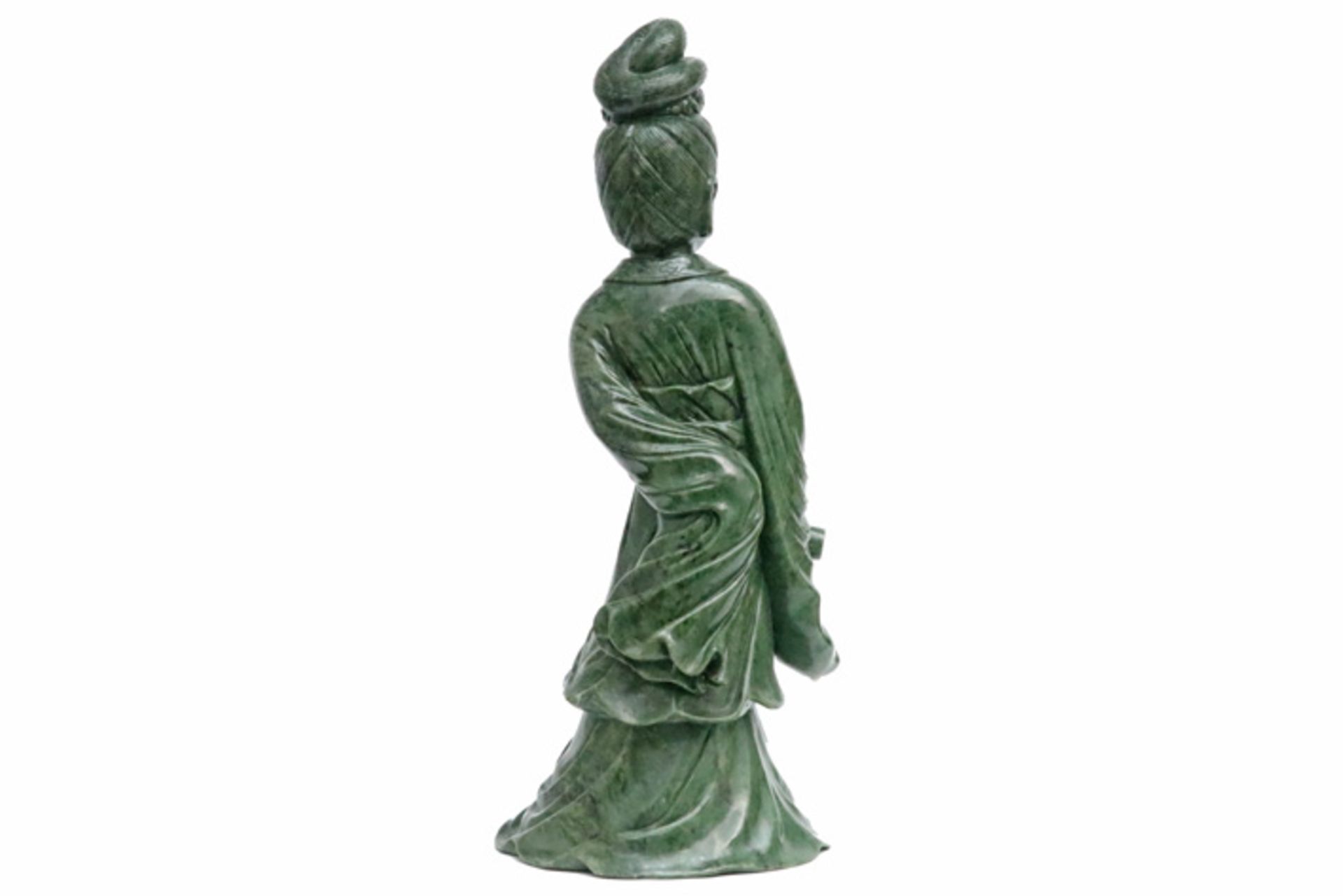 Chinese stone "Court Lady" sculpture || Chinese sculptuur in Honan-jade : "Hofdame" - hoogte : 61, - Image 4 of 5