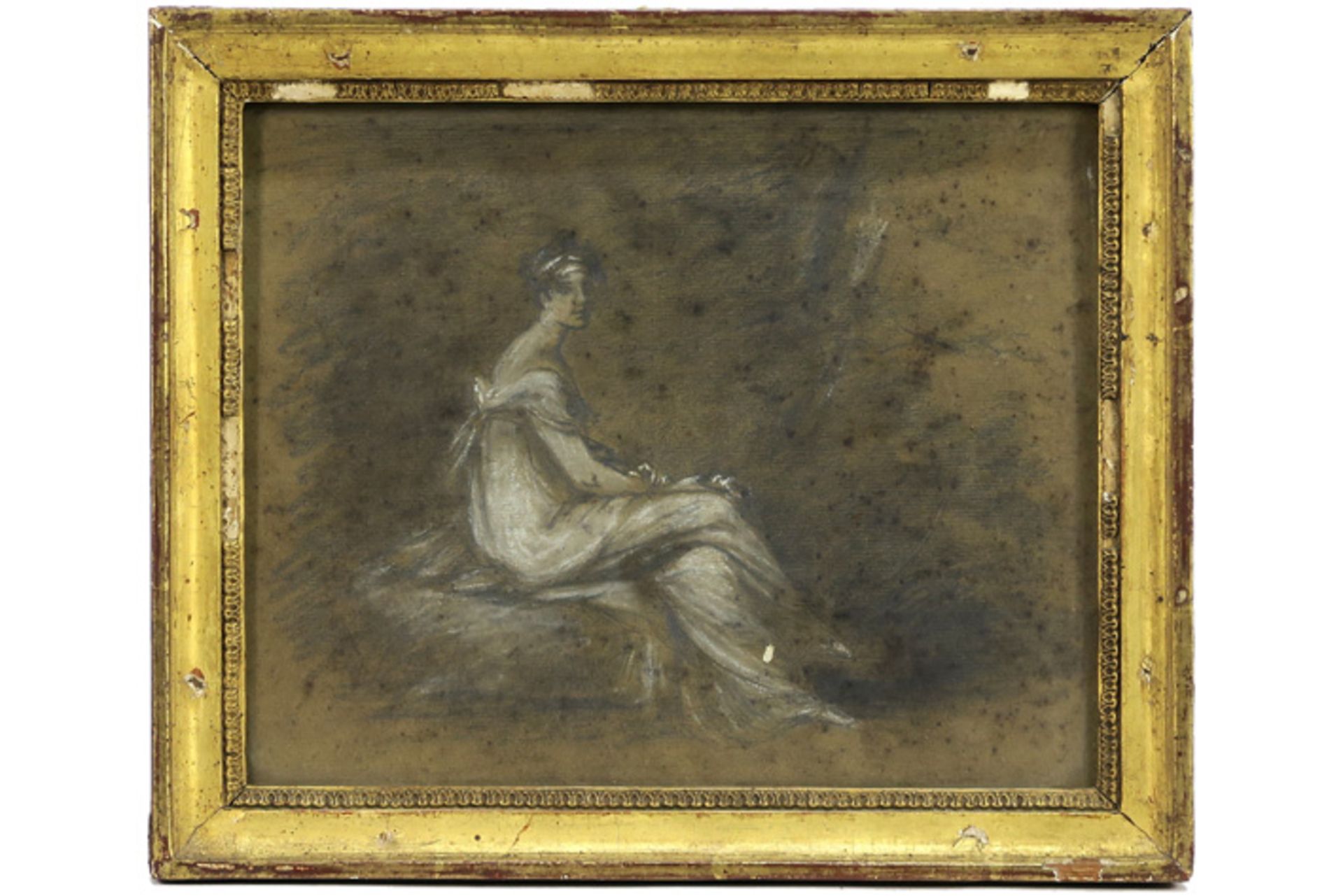 six drawings (two on blue paper) each with figures attributed to/ cercle of Pierre-Paul Prudhon || - Image 7 of 7