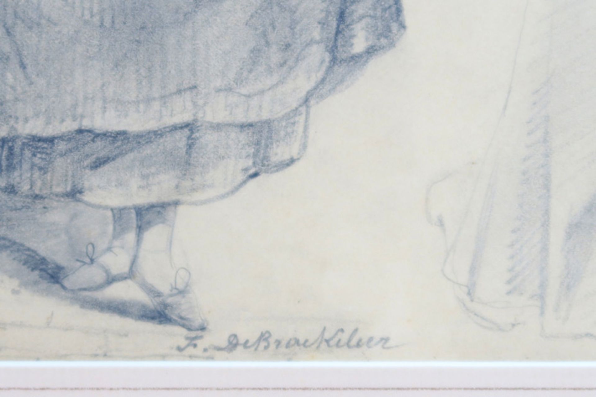 two 19th Cent. Belgian drawings - signed Ferdinand De Braekeleer || DE BRAEKELEER FERDINAND ( - Image 2 of 3