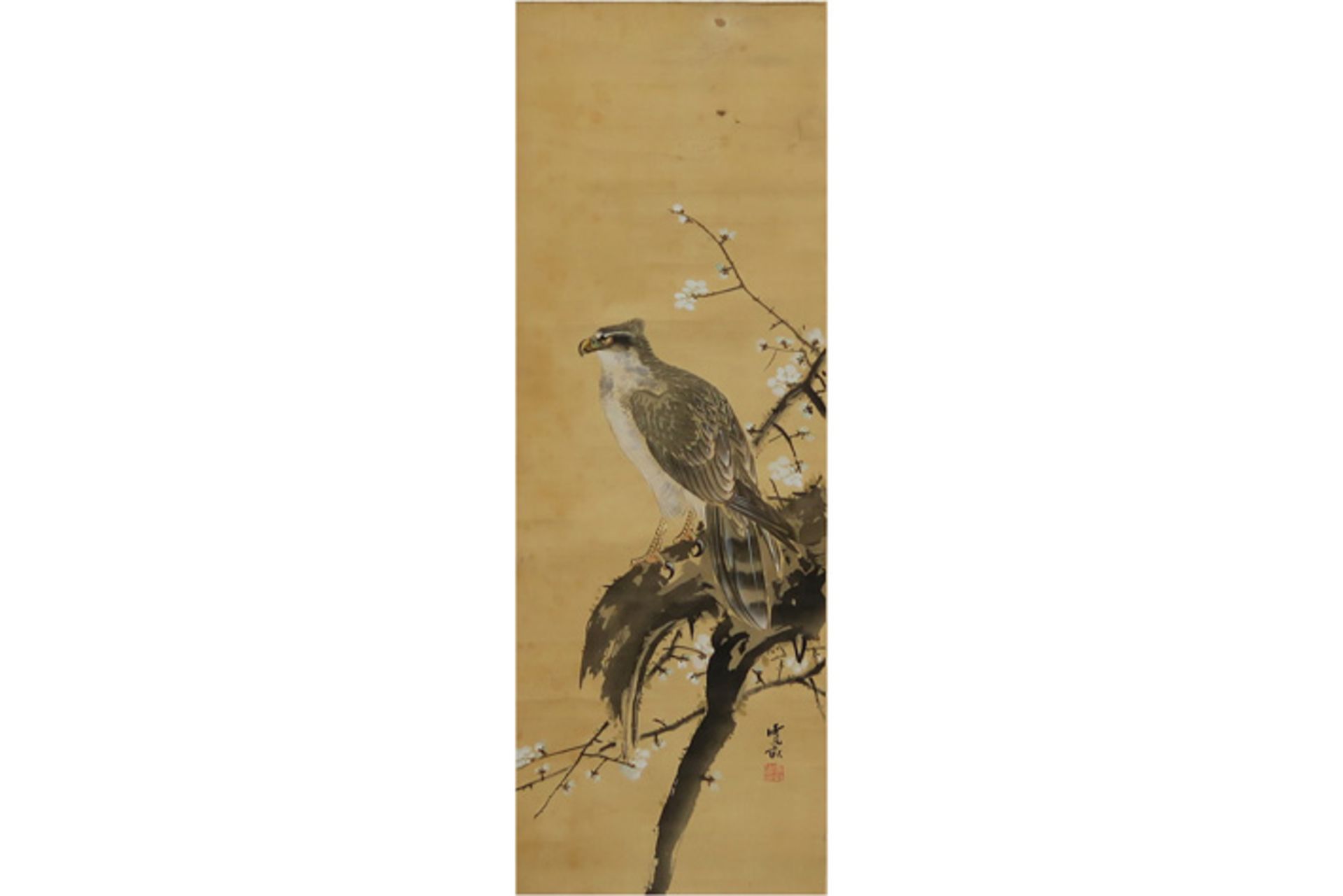 Chinese scroll with a signed and marked "Eagle" painting || Chinese scroll met gesigneerde en - Image 2 of 2