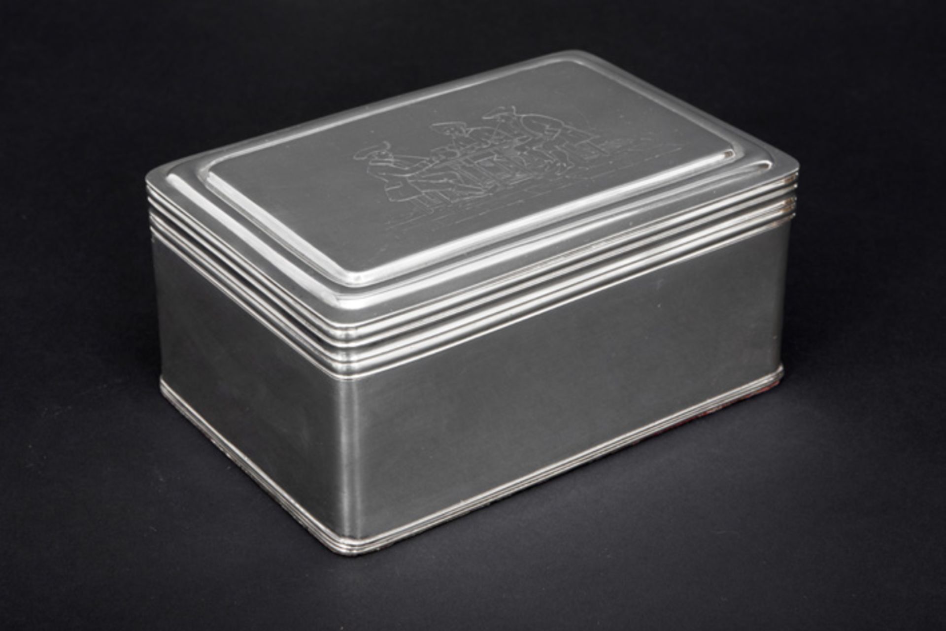 Dutch "Van Kempen" biscuit box in marked silver dated 1962 || VAN KEMPEN Nederlandse gedekselde (