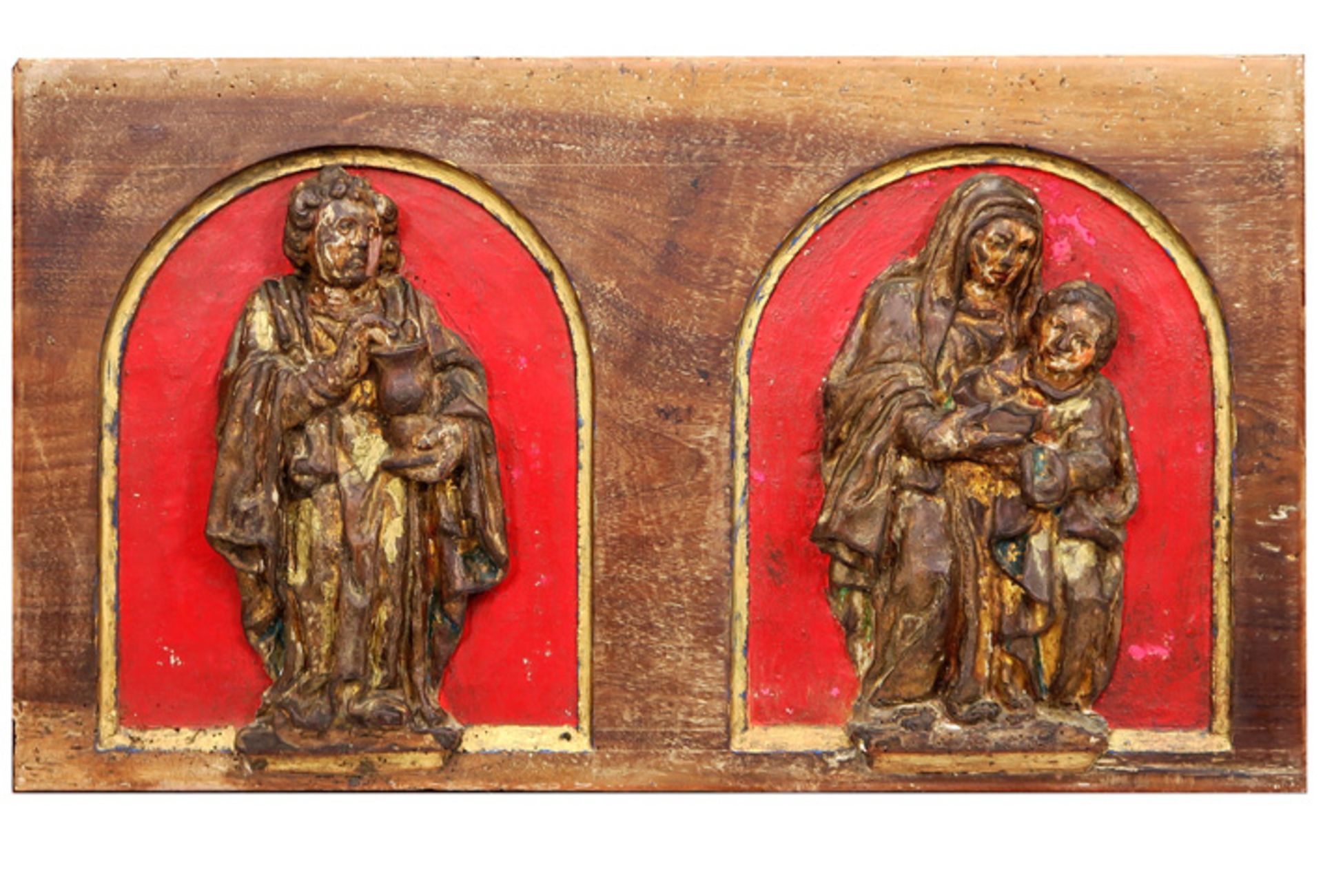 16th/17th Cent. European oak high relief sculpture with remains of the original polychromy || EUROPA - Image 2 of 3