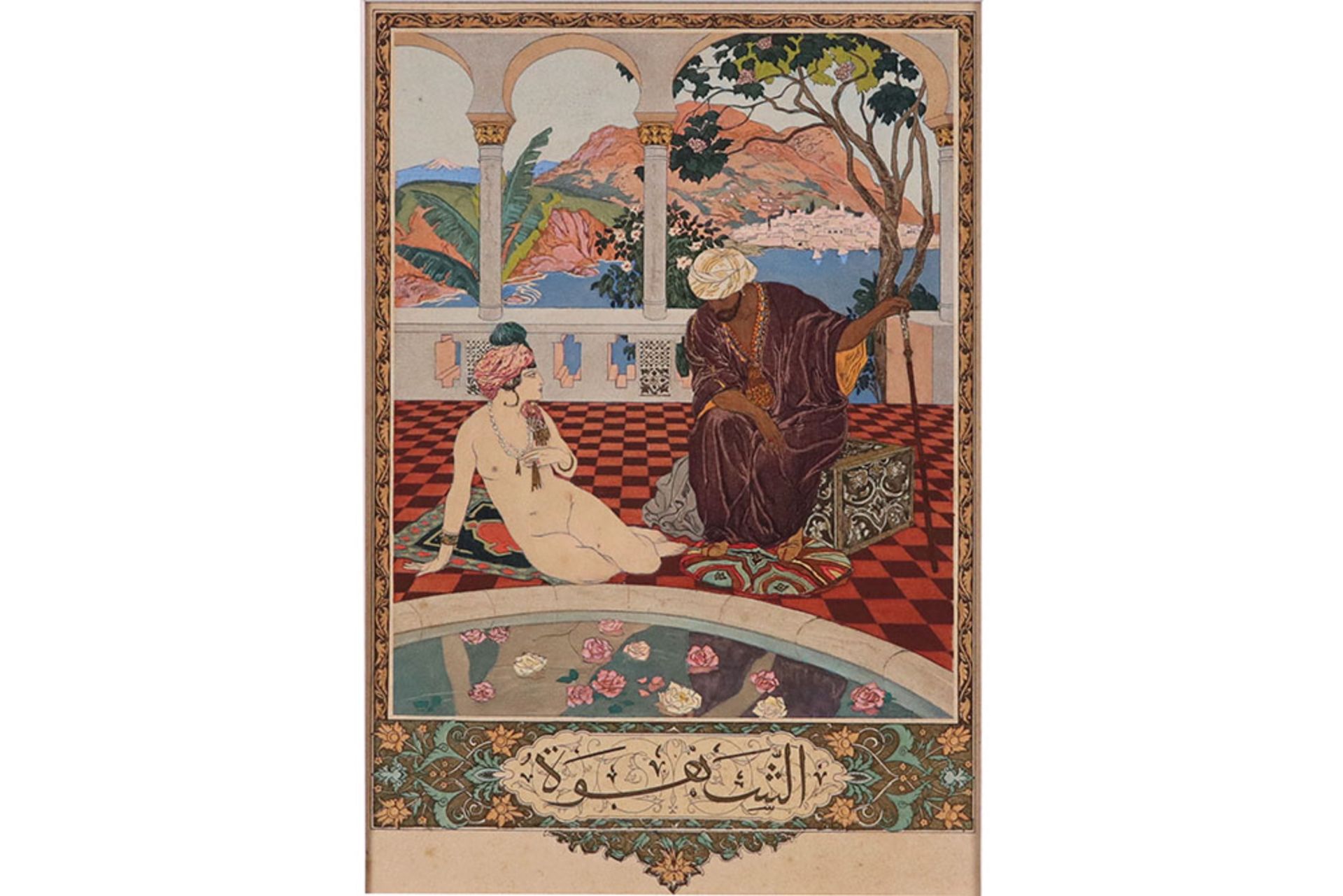 early 20th Cent. Léon Carré signed engraving with an orientalistic theme - dated 1912 || CARRÉ