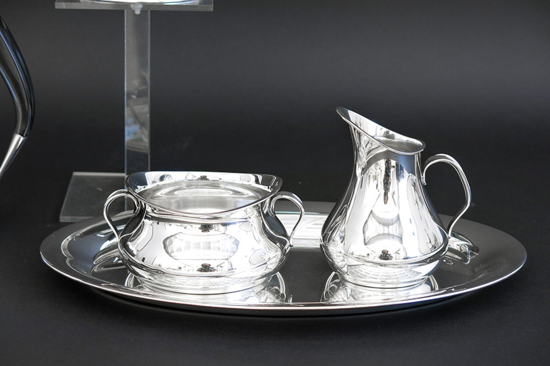 Danish sixties' Hans Bunde design coffee and tea set with a small tray (for sugar and milkpot) in - Bild 3 aus 3