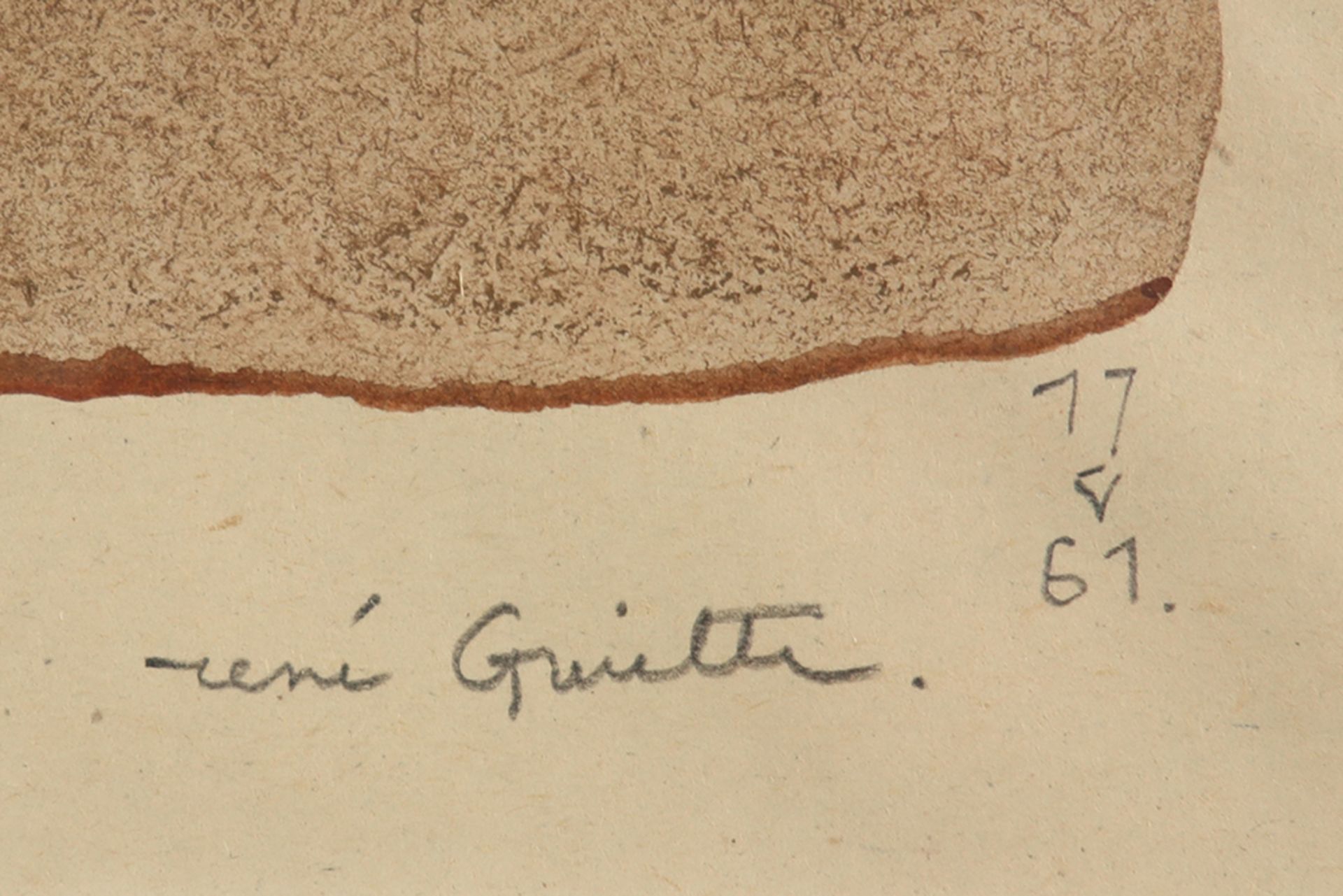 20th Cent. Belgian aquarelle - signed René Guiette and dated (19)61 || GUIETTE RENÉ (1893 - 1976) - Image 2 of 3