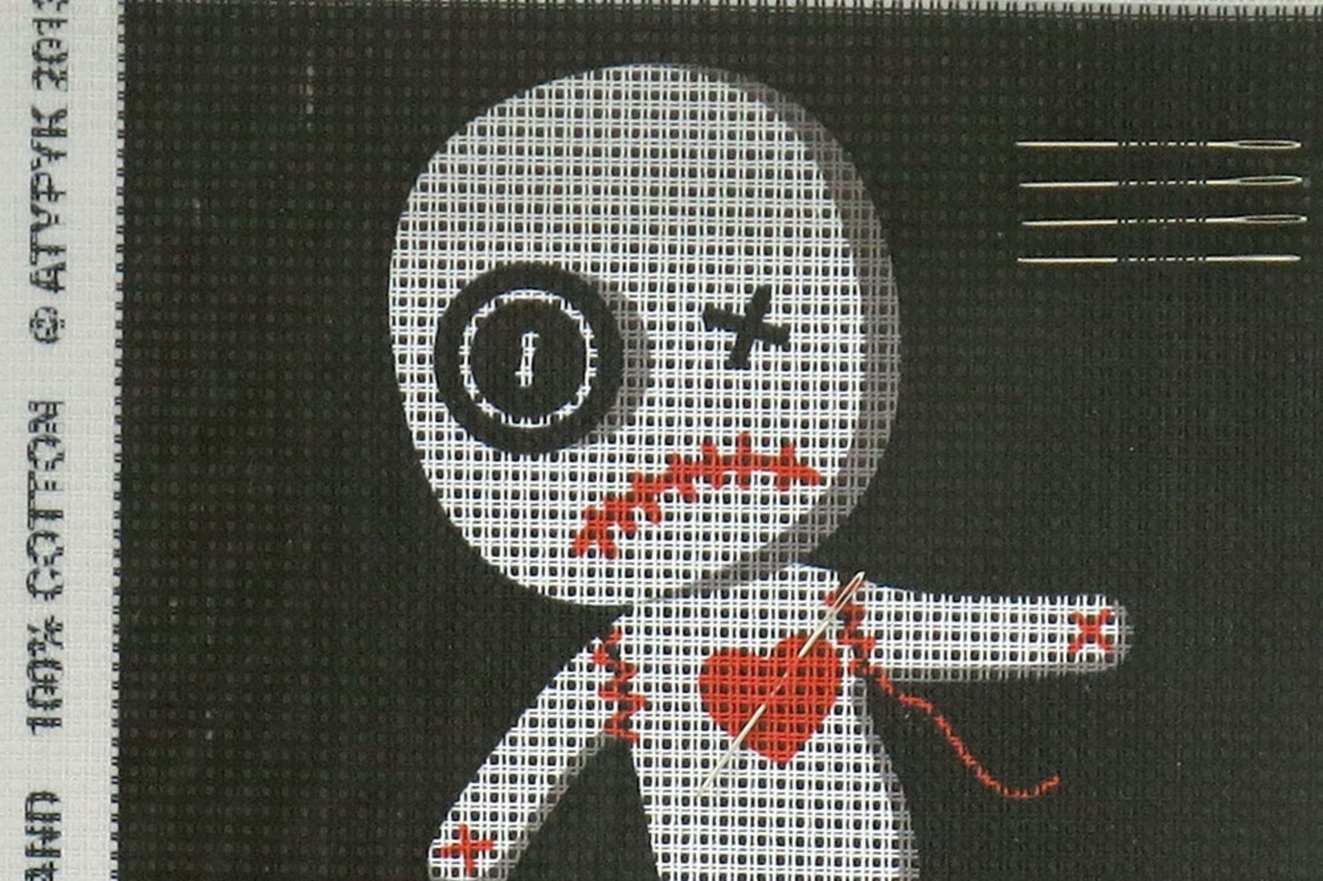 framed Atypyk "Voodoo Doll - Do it yourself needlework" object - edition by "Atypyk" || ATYPYK - Image 2 of 2