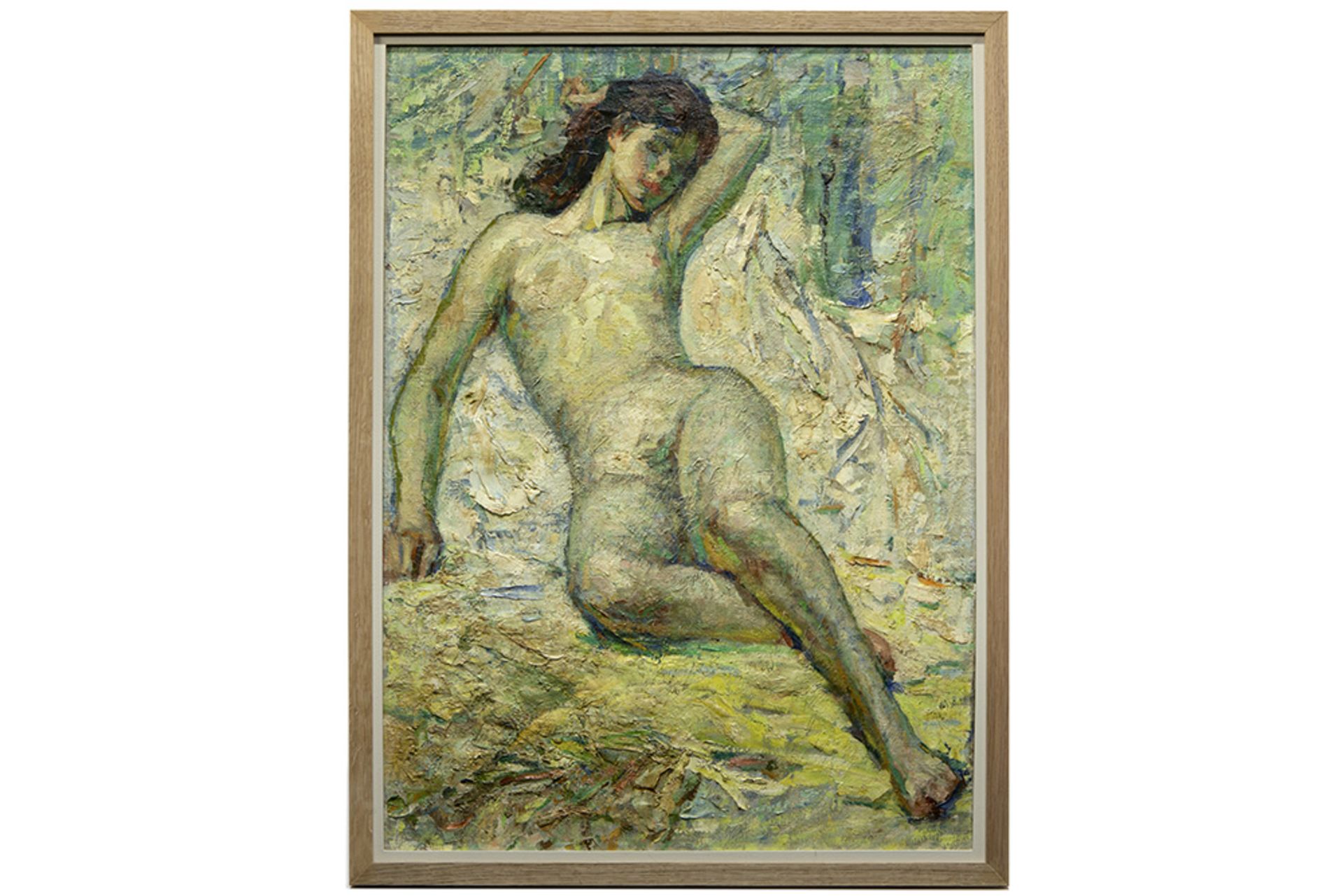 20th Cent. Chinese Jingkun Shao signed oil on canvas- signed on the back || SHAO JINGKUN (° 1932) - Image 2 of 5