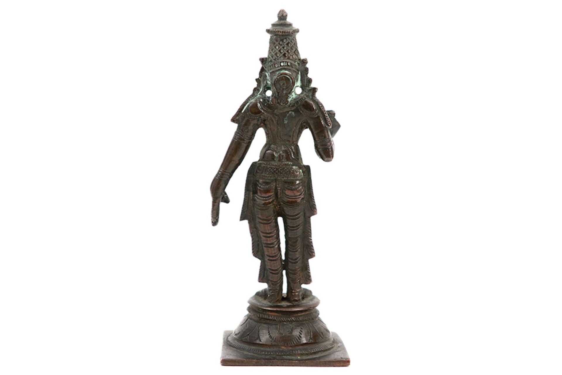 small 18th/19th South Indian Dravidian Hindu Godess sculpture in bronze || ZUID-INDIA - 18°/19° EEUW - Image 3 of 3