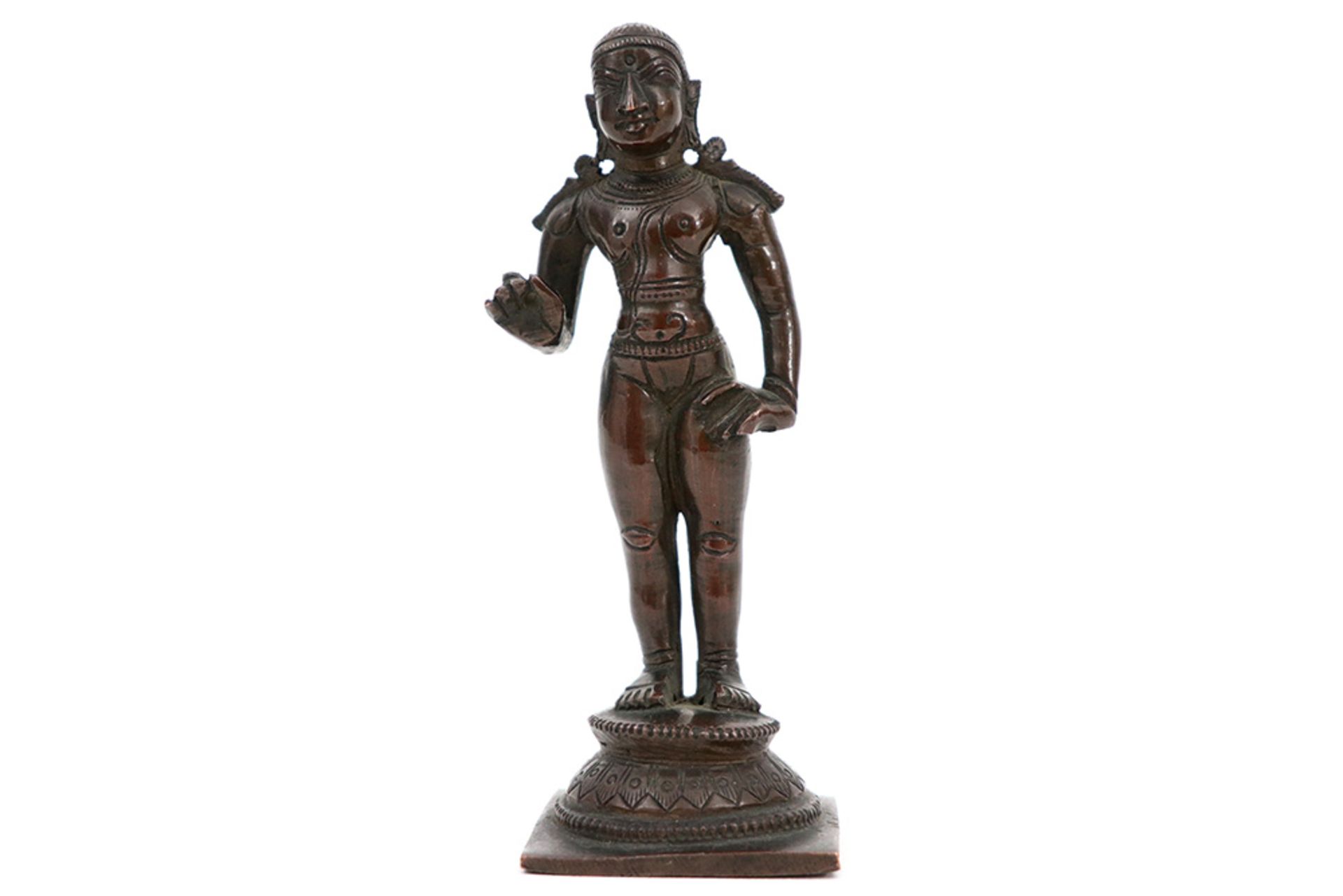 small 18th/19th South Indian Dravidian Hindu God sculpture in bronze || ZUID-INDIA - 18°/19° EEUW