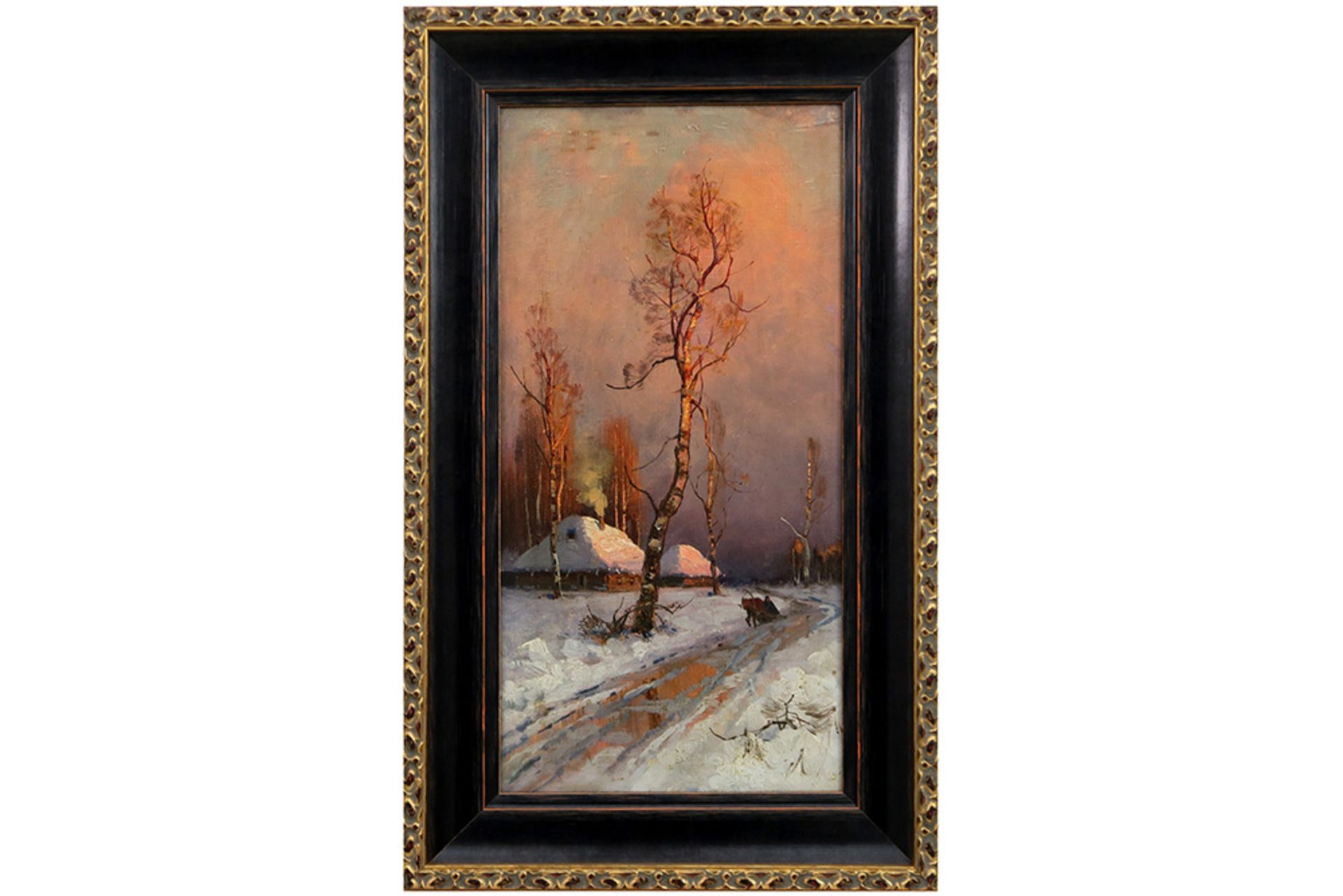 early 20th Cent. Russian "Landscape" oil on canvas - with an inscription on the back "H. Krebepz" || - Image 2 of 3