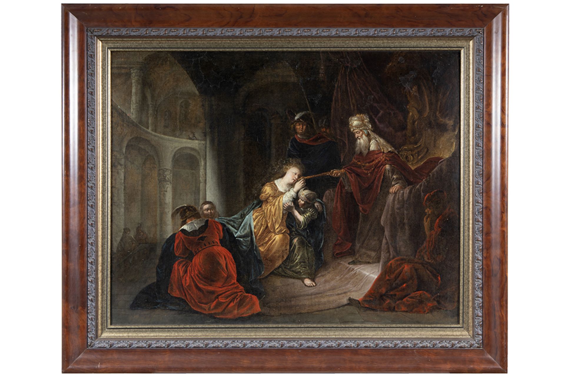 17th Cent. European oil on canvas with a scene with Esther and Ahasuerus || EUROPA - 17° EEUW - Bild 2 aus 3