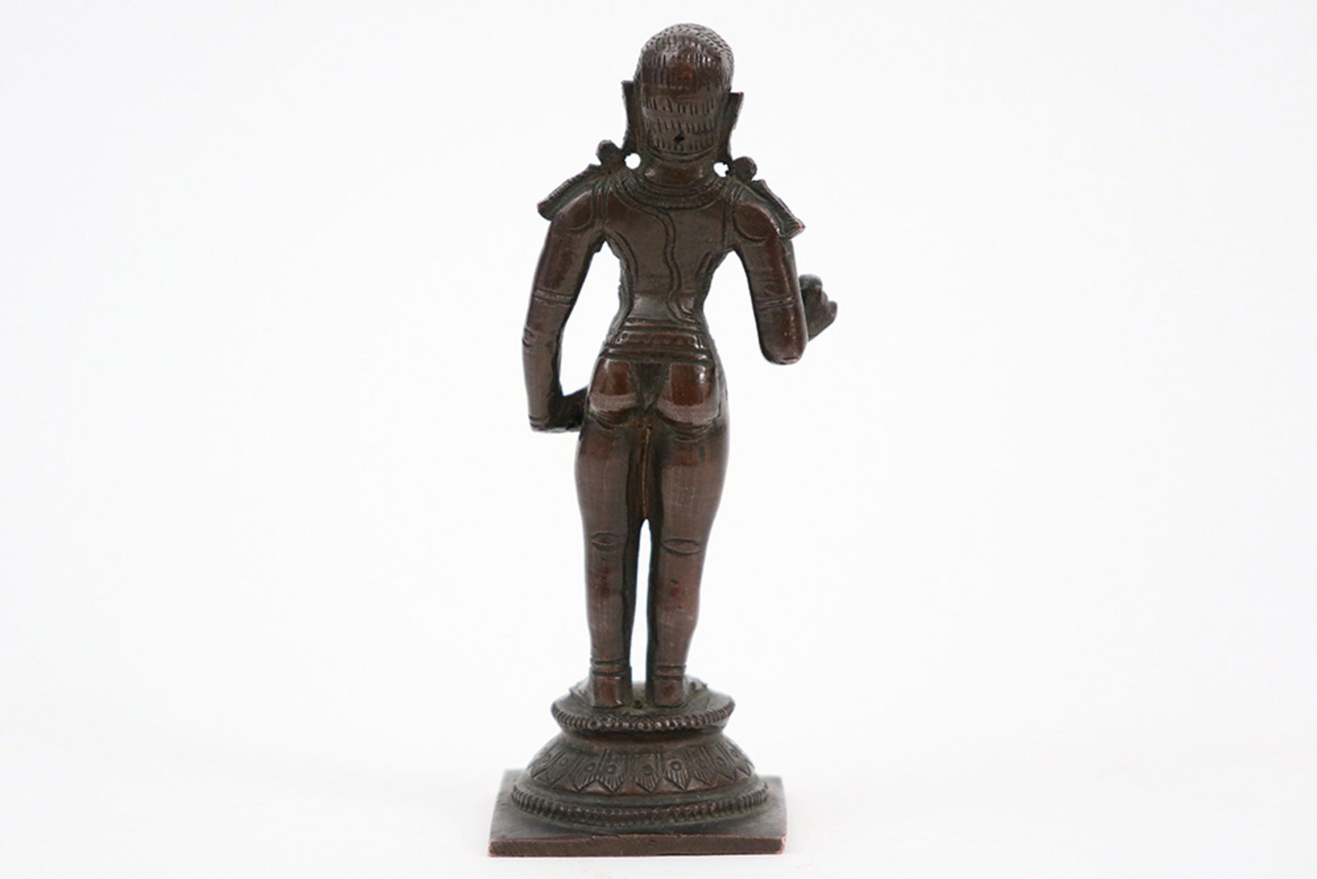small 18th/19th South Indian Dravidian Hindu God sculpture in bronze || ZUID-INDIA - 18°/19° EEUW - Image 3 of 3