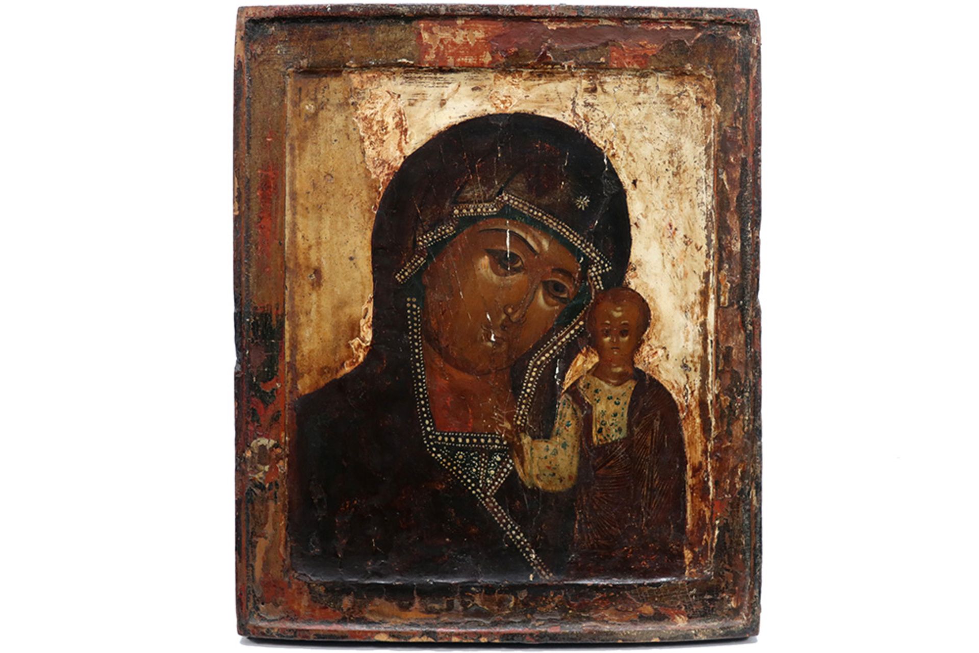 18th Cent. Russian "Mary with Child" icon || Achttiende eeuwse Russische ikoon : "Maria met