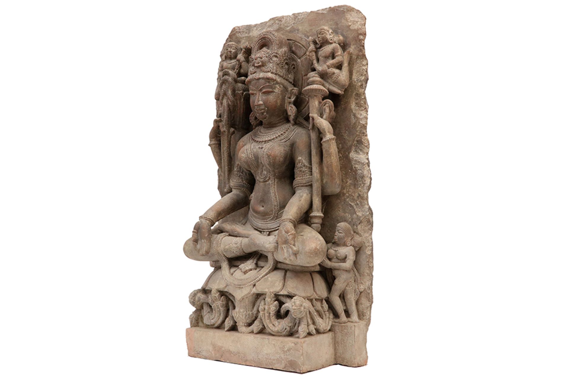 10th/11th Cent. Central Indian Chandella period "Yogini" sculpture in sandstone The sculpture is - Image 3 of 4