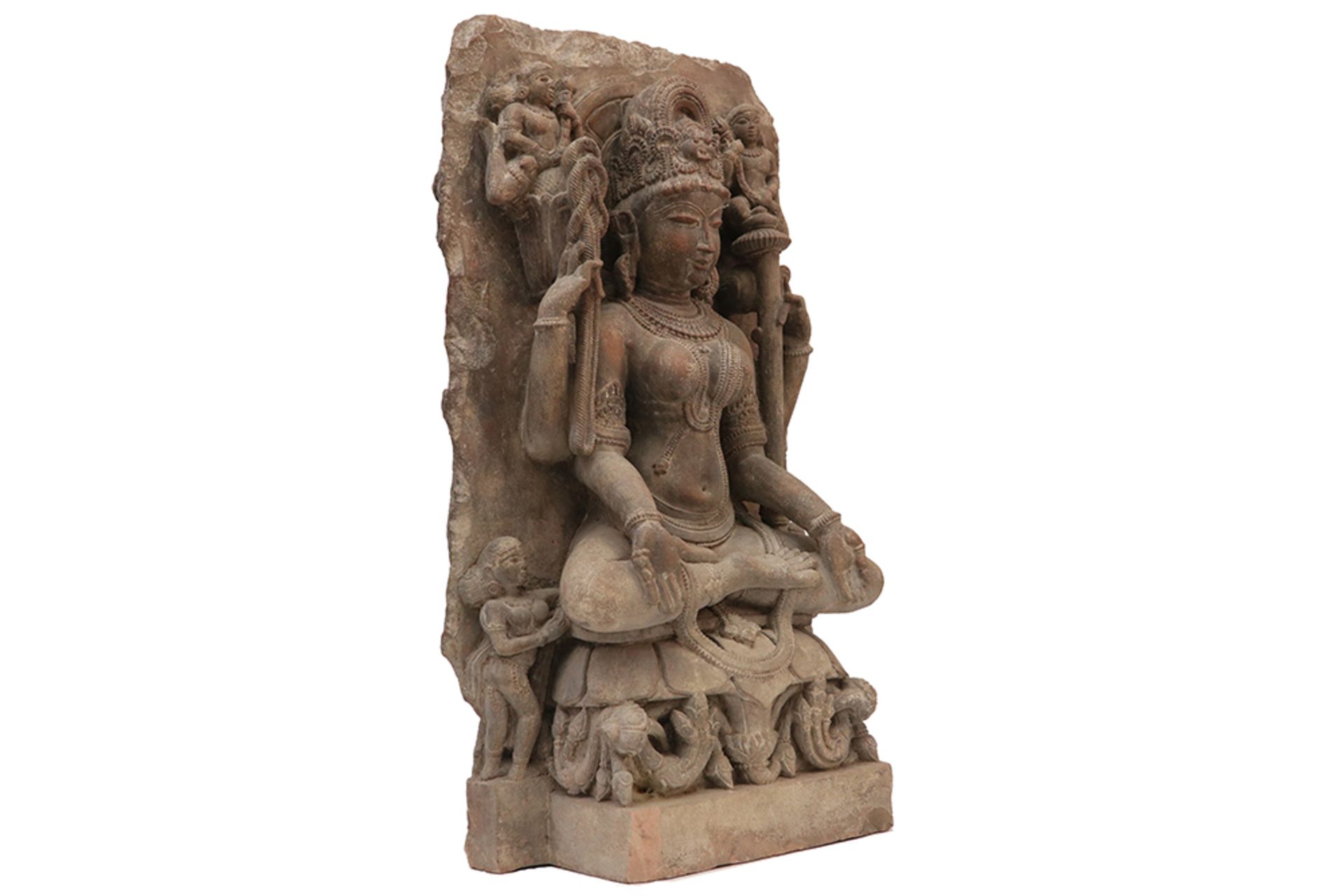 10th/11th Cent. Central Indian Chandella period "Yogini" sculpture in sandstone The sculpture is - Image 2 of 4