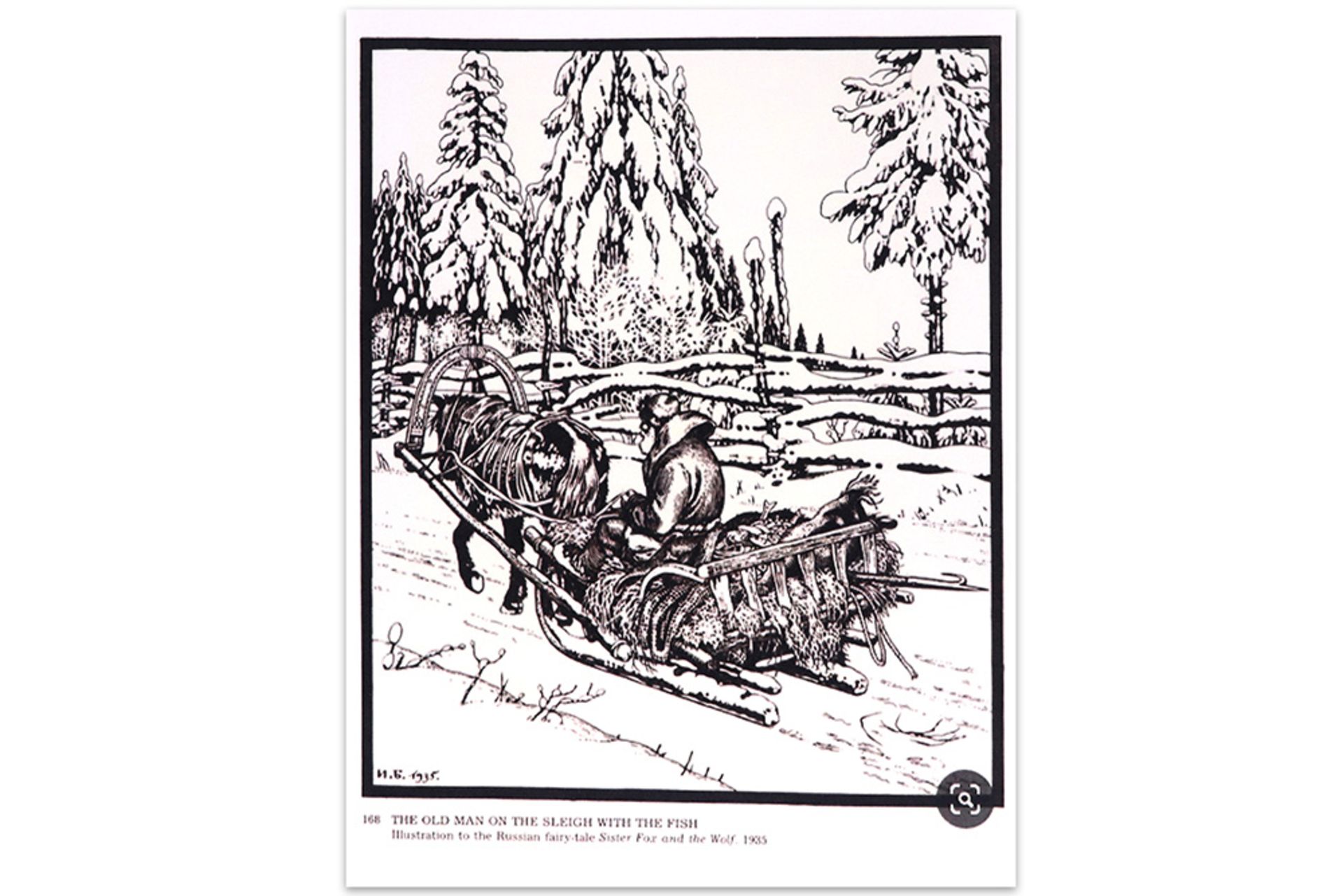 Ivan I. Bilibin "Fisherman on a sleigh" mixed media (gouache and aquarelle) - with his monogram || - Bild 5 aus 6