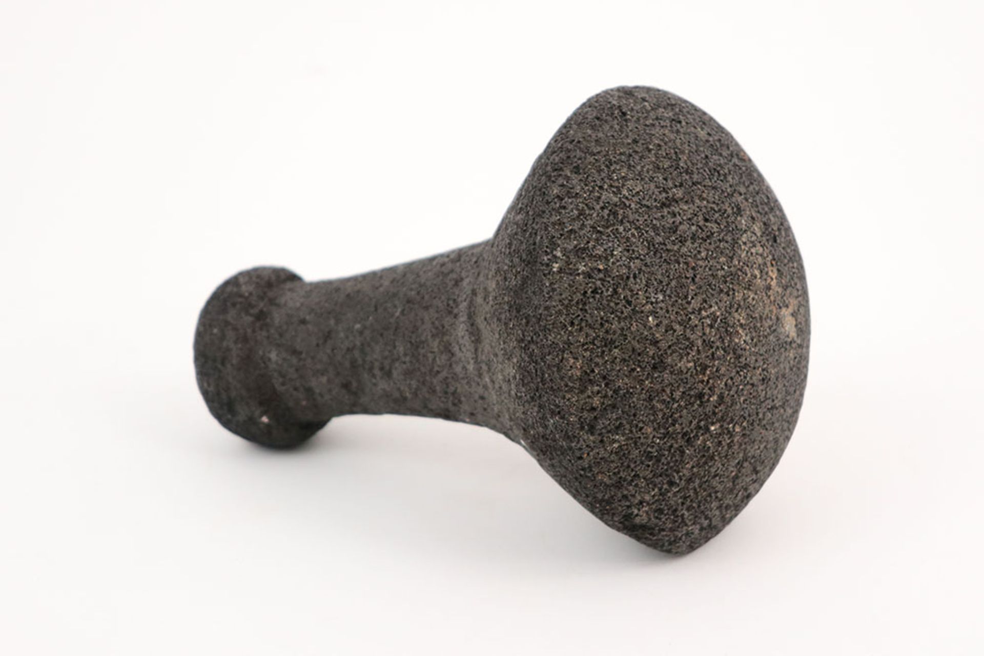 19th Cent. Polynesian "Poi" food pounder in grey basalt prov : bought at the Michel Thieme galery in - Image 3 of 3