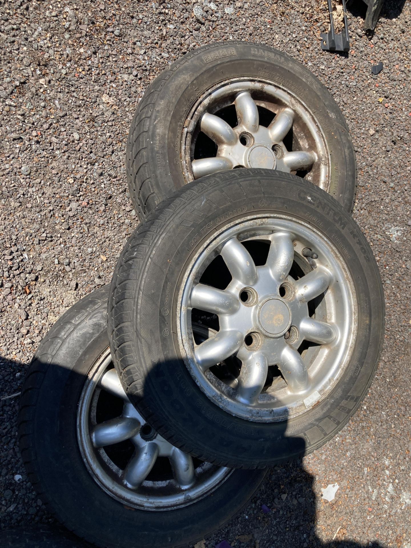 Set of 4 Alloy wheels to suit a classic Mini.