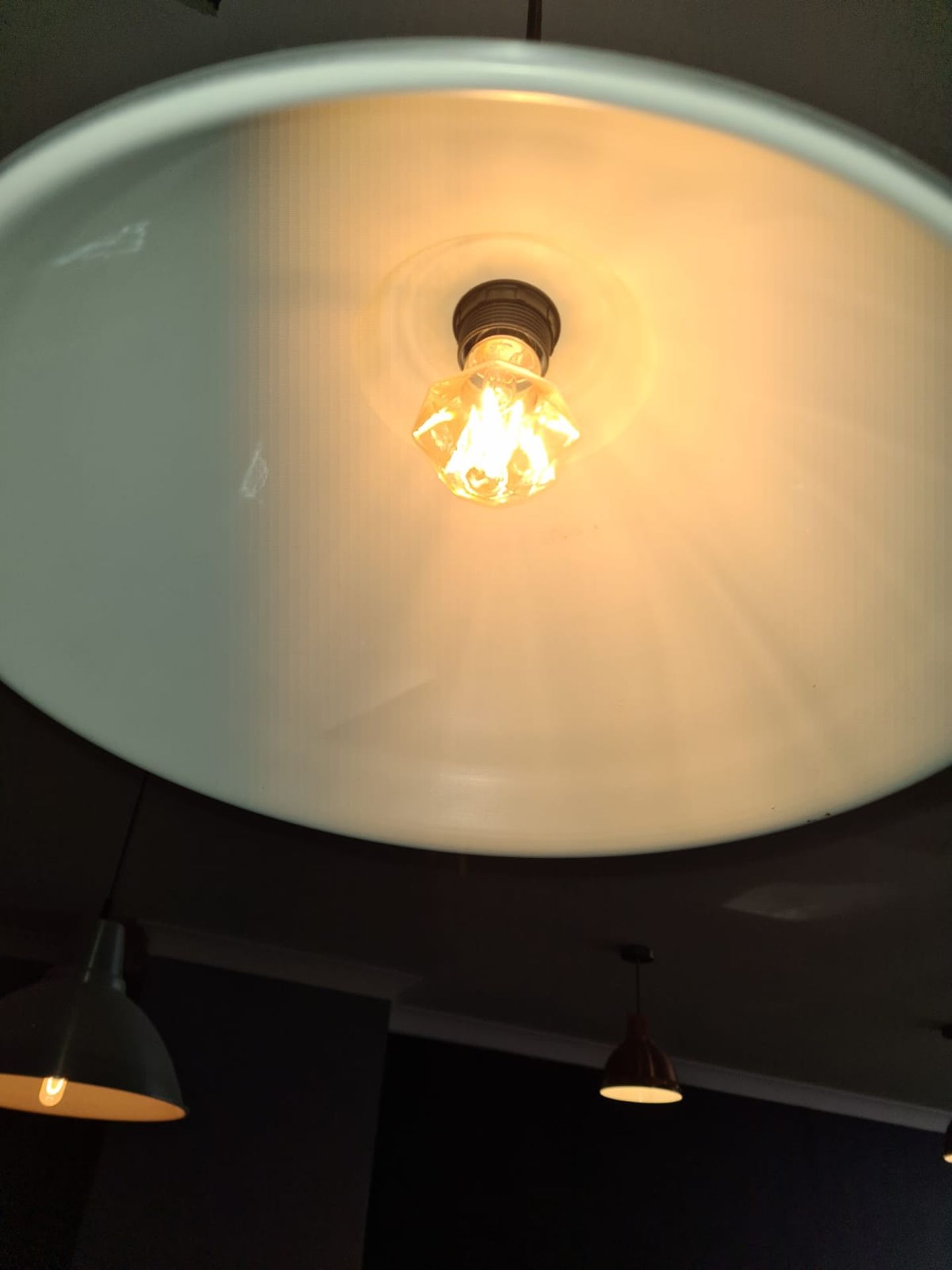 3 X PENDANT METAL LIGHTS, TAKEN DOWN FROM ABOVE A BAR NO RESERVE - Image 7 of 7