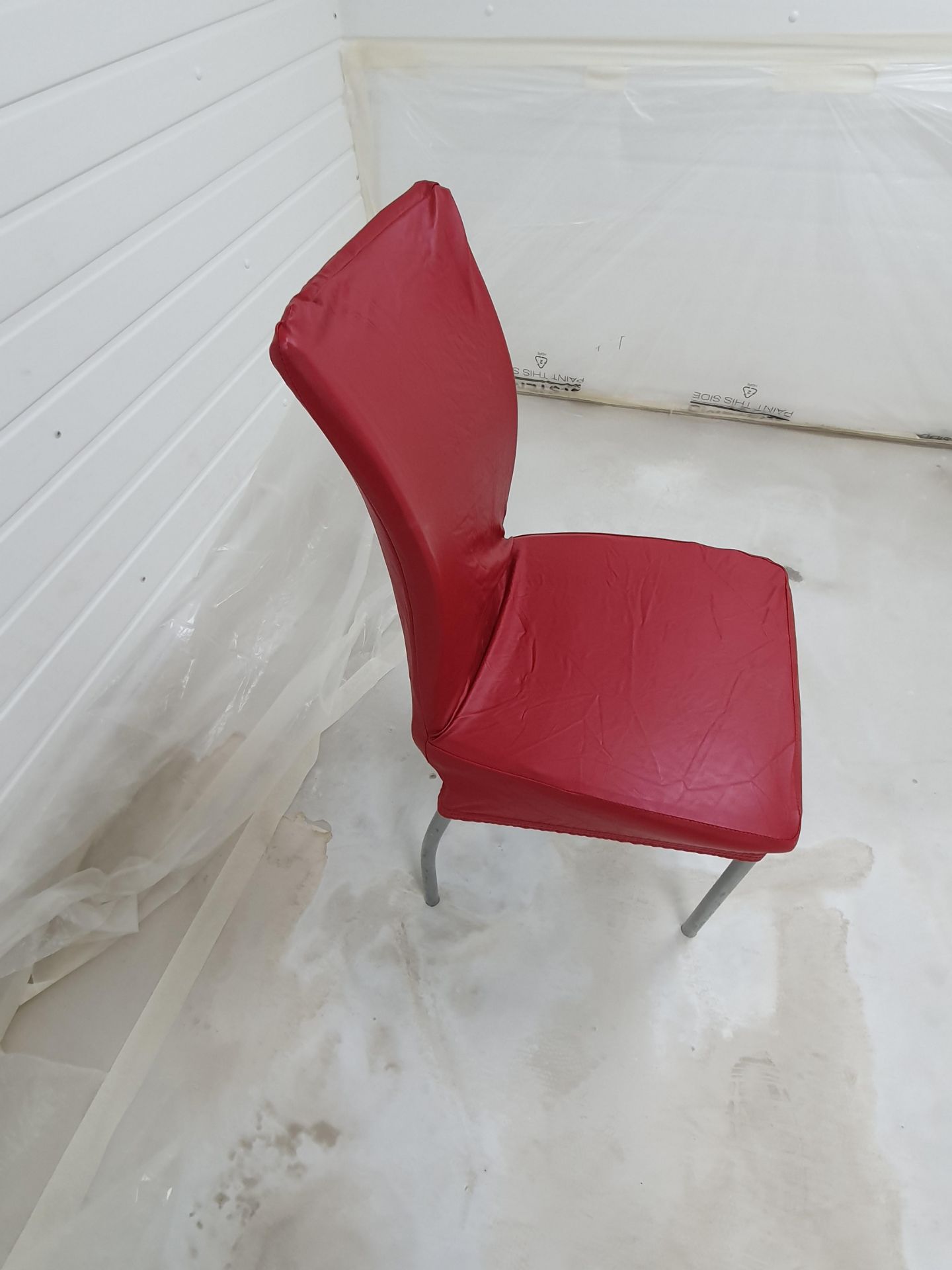 70 RESTAURANT SEATS, CHROME AND LEATHERETTE, COMES WITH A QUANTITY OF NEW COVERS NO RESERVE - Image 7 of 13