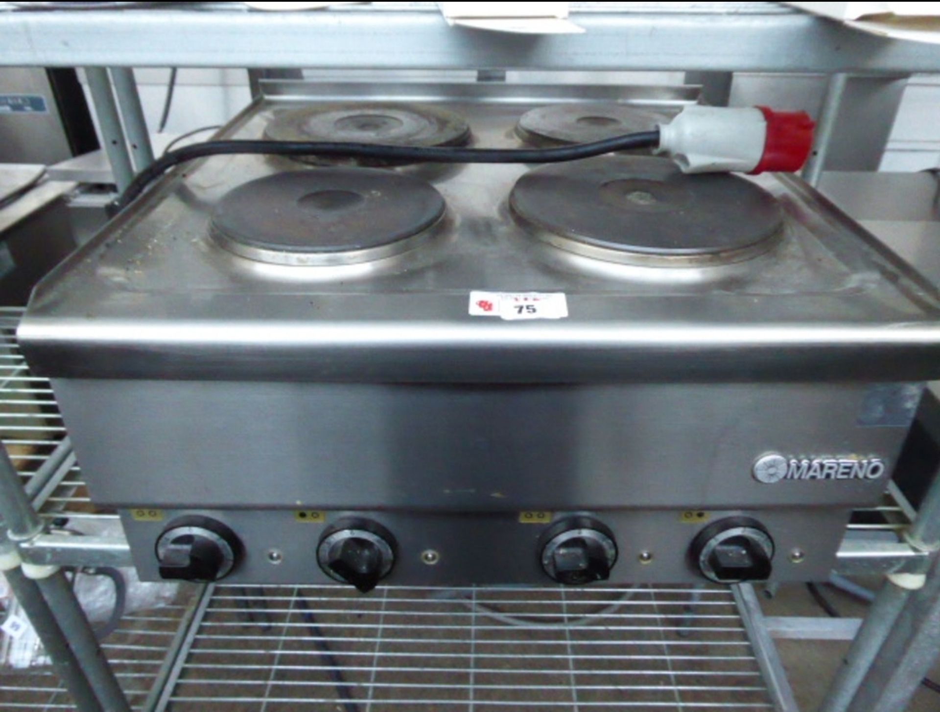 RESTAURANT 4 RING MARENO ELECTRIC 3 PHASE STOVE TOP NO RESERVE