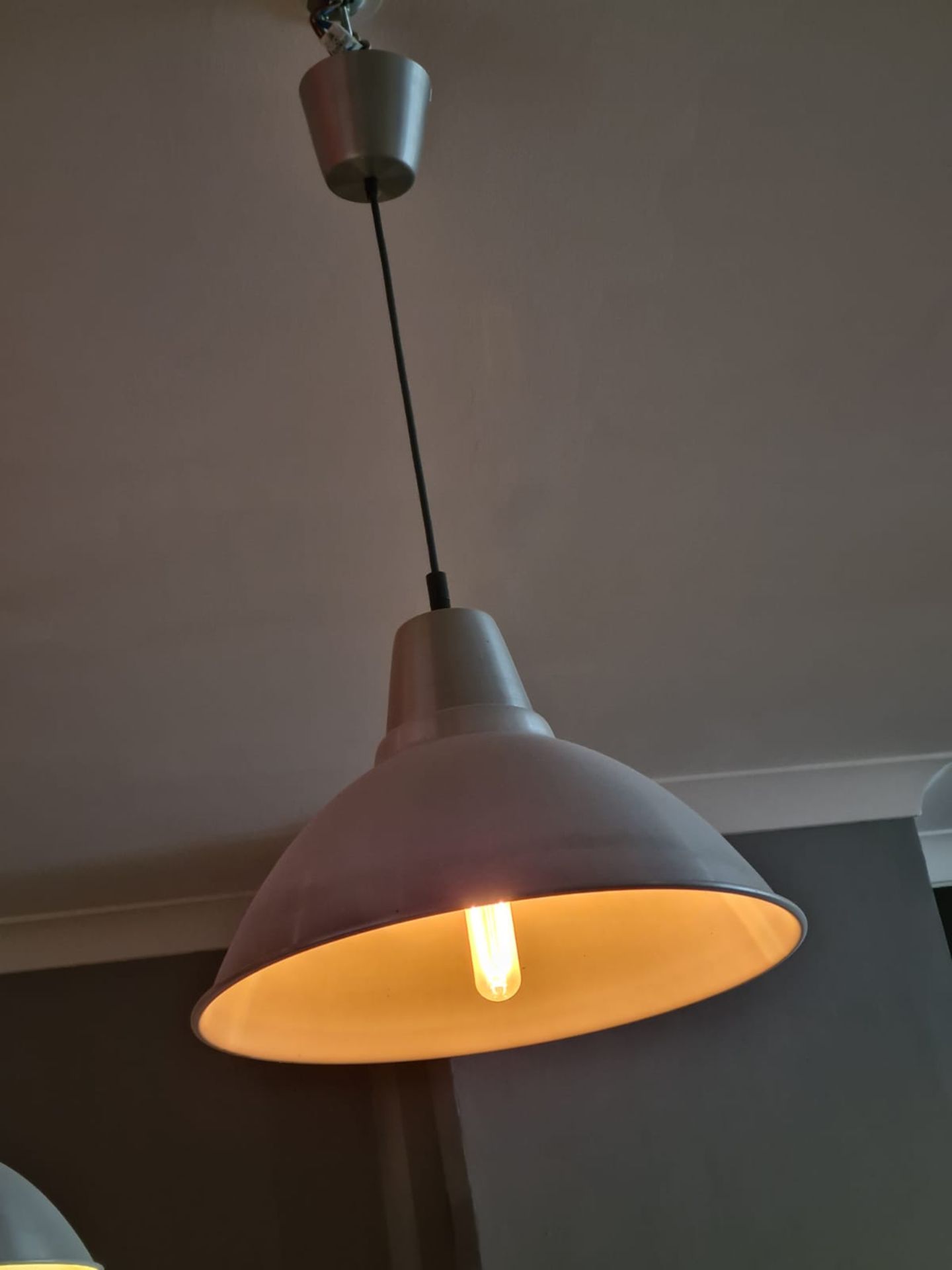 3 X PENDANT METAL LIGHTS, TAKEN DOWN FROM ABOVE A BAR NO RESERVE - Image 4 of 7
