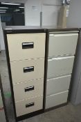 Two 4 drawer filing cabinets