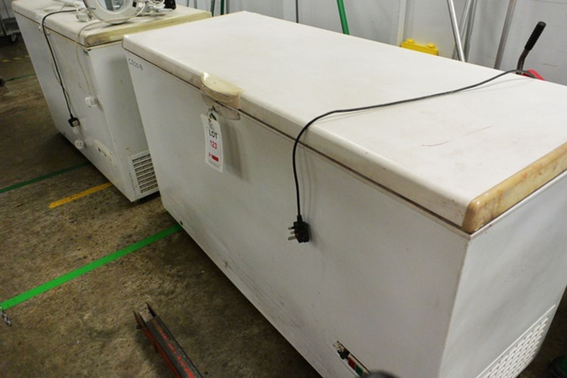 Two unbadged chest freezers, 240v