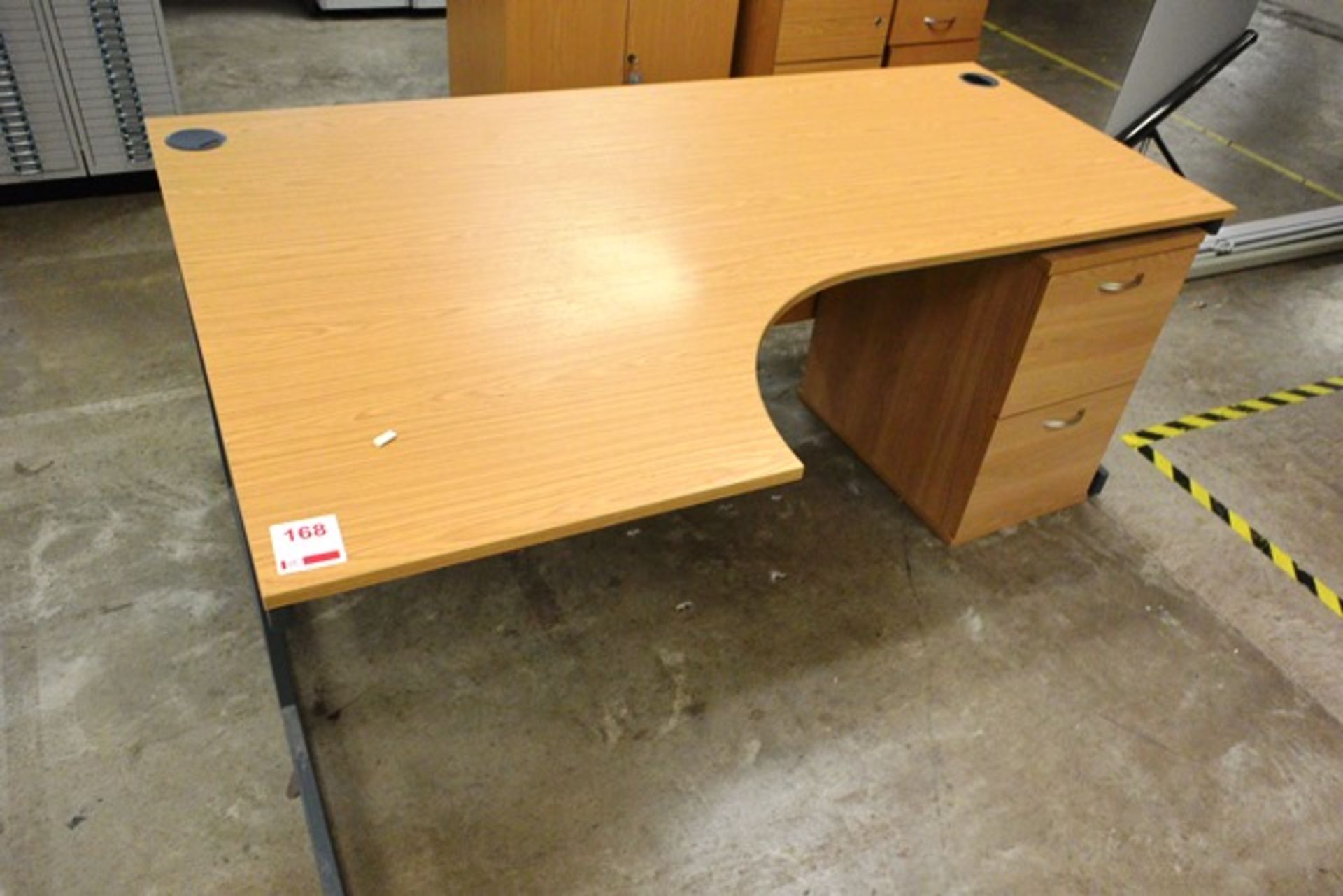 Light oak effect L shape desk, 1800 x 1200mm