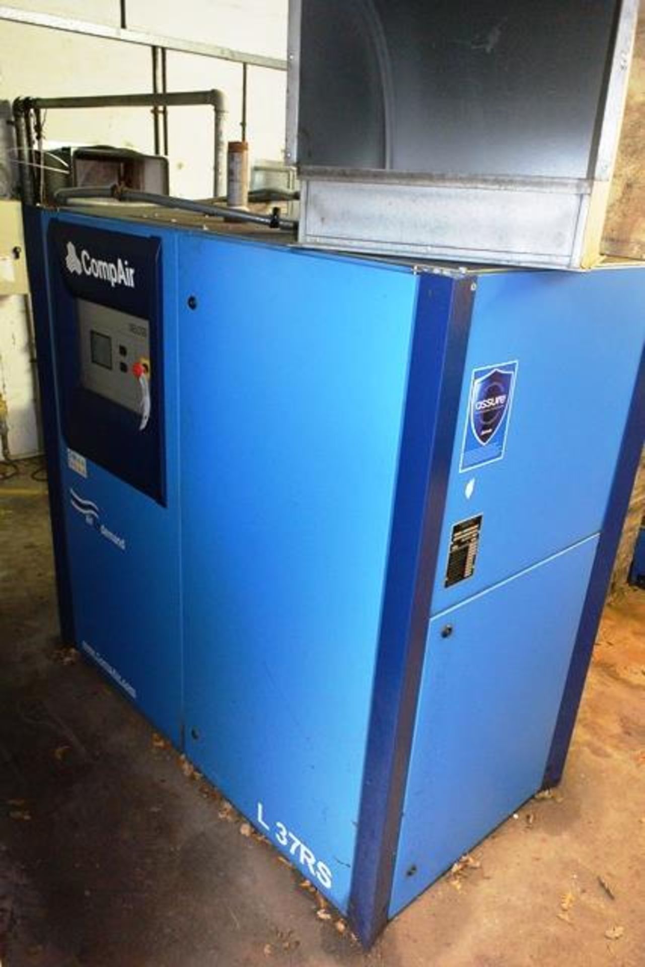 Compair L37RS-13A packaged air compressor, serial no. CD10015280001 (2014), 37kw, 3 phase, 13 bar,