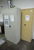 Three steel frame 2 door storage cabinets