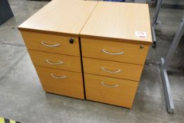 Two light oak effect 3 drawer pedestal units