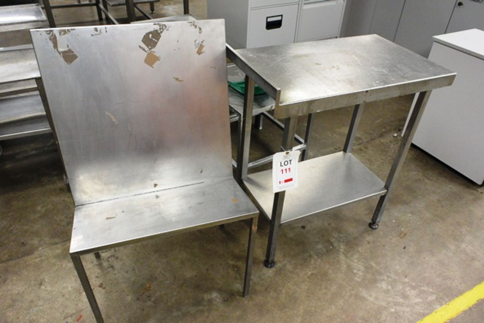 Stainless steel side table, approx dimensions to be confirmed shortly and stainless steel rack