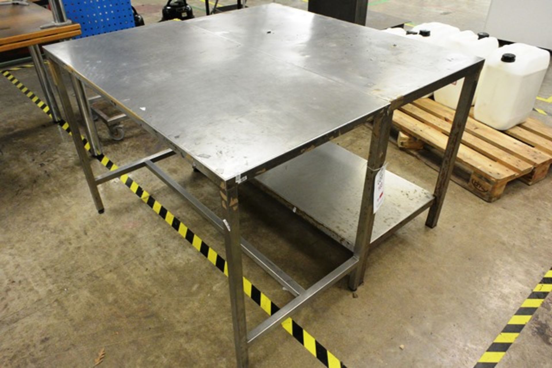 Two Hygienox stainless steel tables, approx dimensions to be confirmed shortly