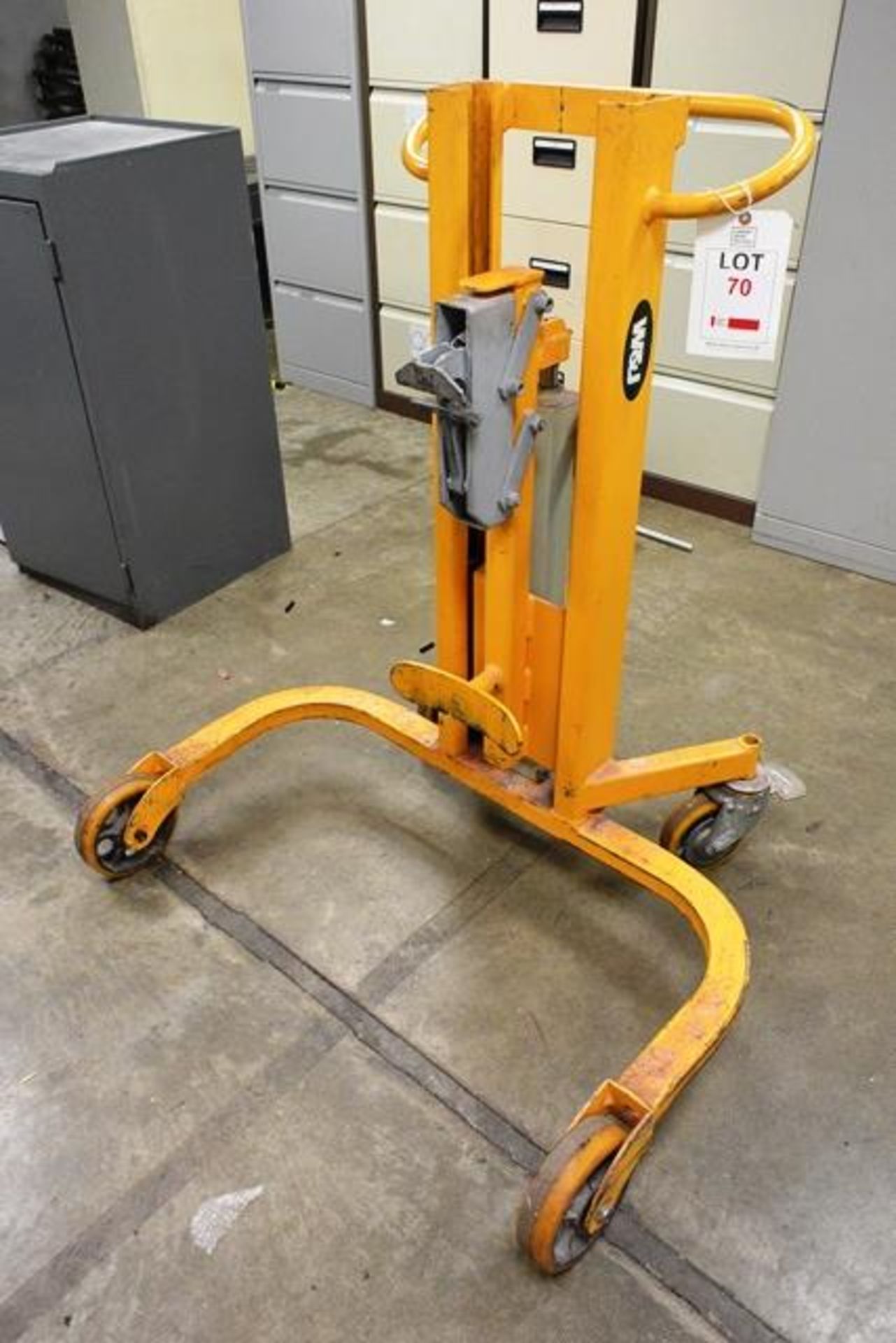 W and J HDP-35, 350kg max capacity mobile barrel lifter, serial no. 150-04-03 (2003) (NB: This