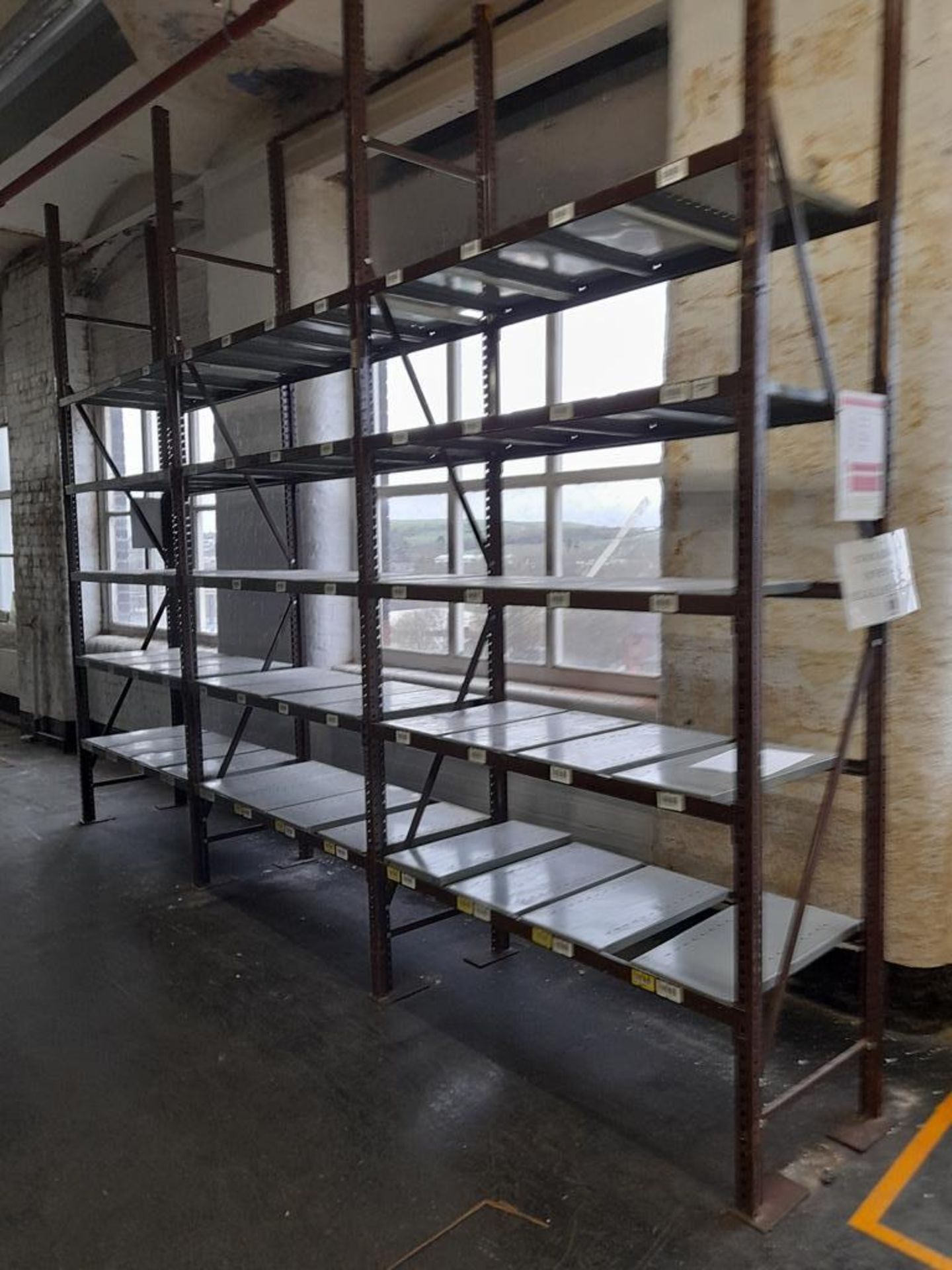 Light duty metal storage shelving racking - 35 bays, each with 4 pairs of beams and various - Image 12 of 13